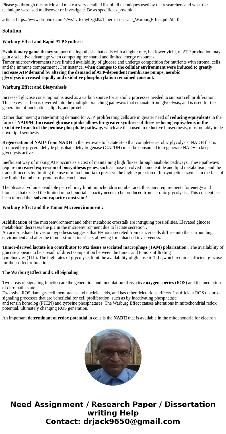 Please go through this article and make a very detailed list of all techniques used by the researchers and what the technique was used to discover or investigat