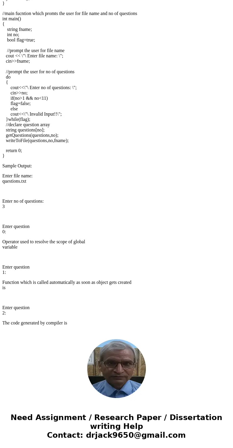 ********Please use C++ code!********** Lab Write Text Question File 1. Ask user for file name 2. open file for output 3. ask user for number of questions 1 & ********Please use C++ code!********** Lab Write Text Question File 1. Ask user for file name 2. open file for output 3. ask user for number of questions 1 &