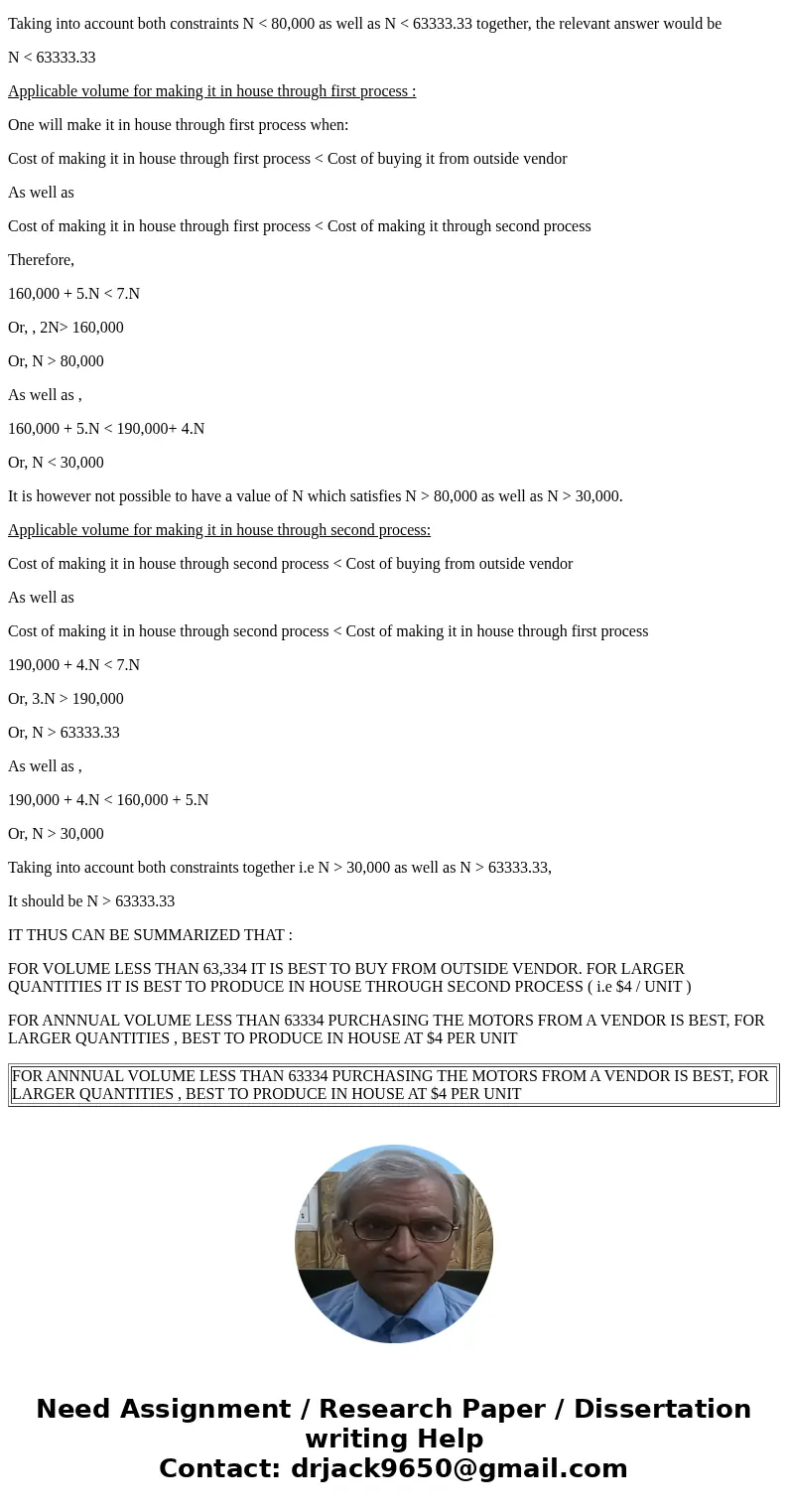 plz help I\'ll rate Problem 5-7 whether to purchese the motors for the A firm plans to begin production of a new small appliance. The manager must decide appli