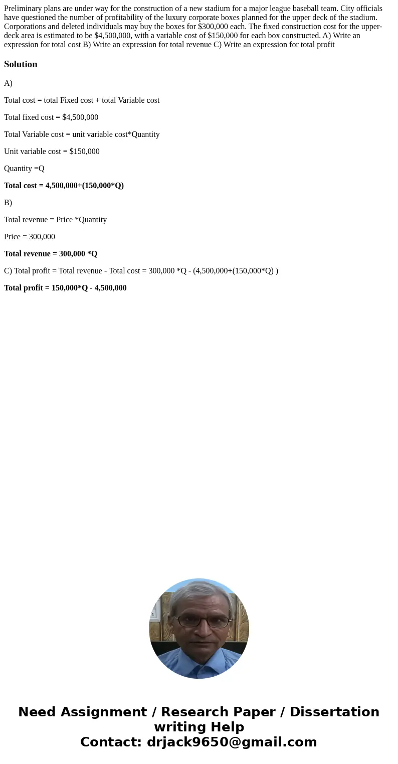 Preliminary plans are under way for the construction of a new stadium for a major league baseball team. City officials have questioned the number of profitabili Preliminary plans are under way for the construction of a new stadium for a major league baseball team. City officials have questioned the number of profitabili