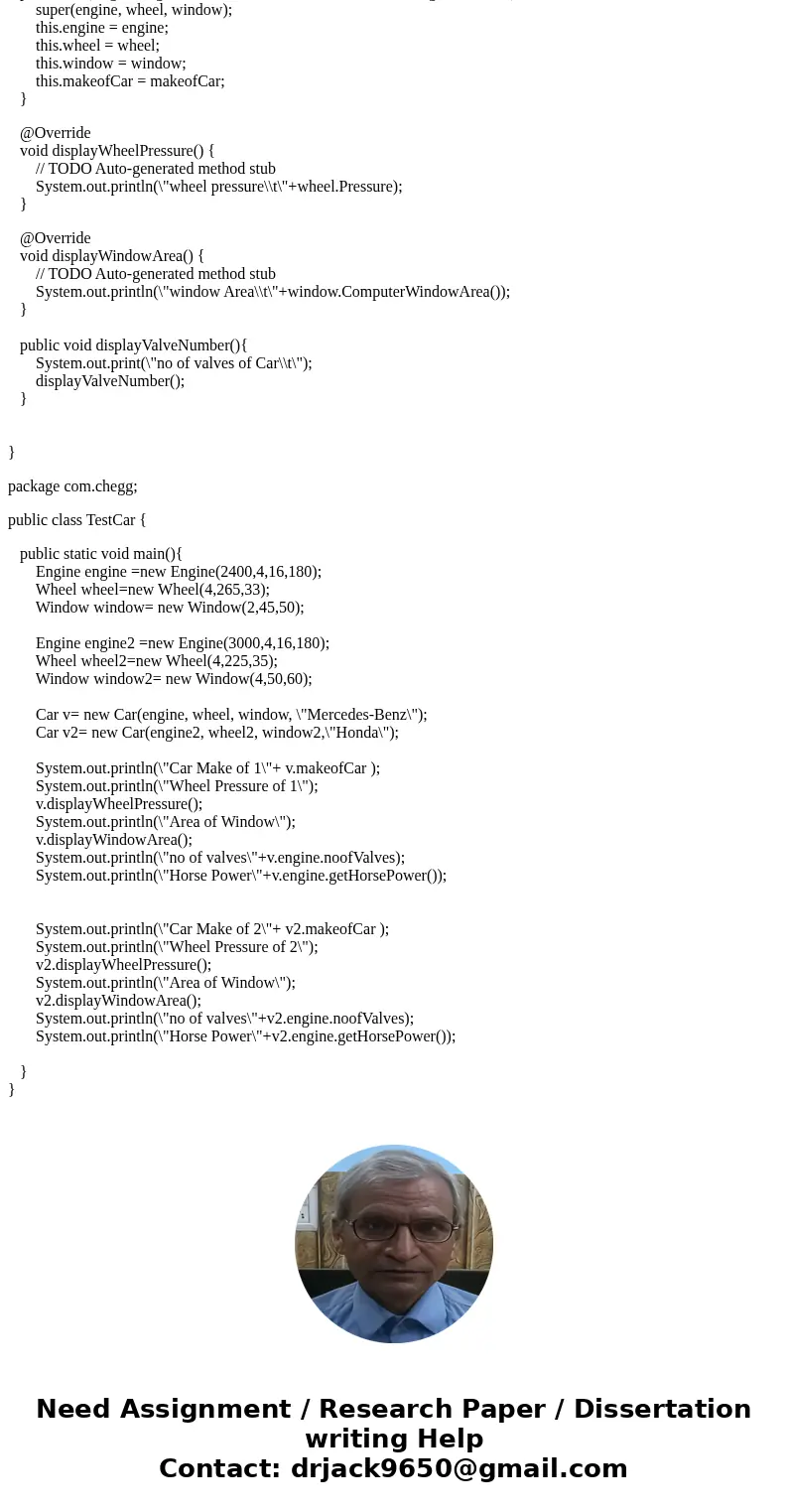 Problem Statement: You are asked to represent the real-world entity Car in an object oriented program. For the purpose of this exercise, only assume that an obj