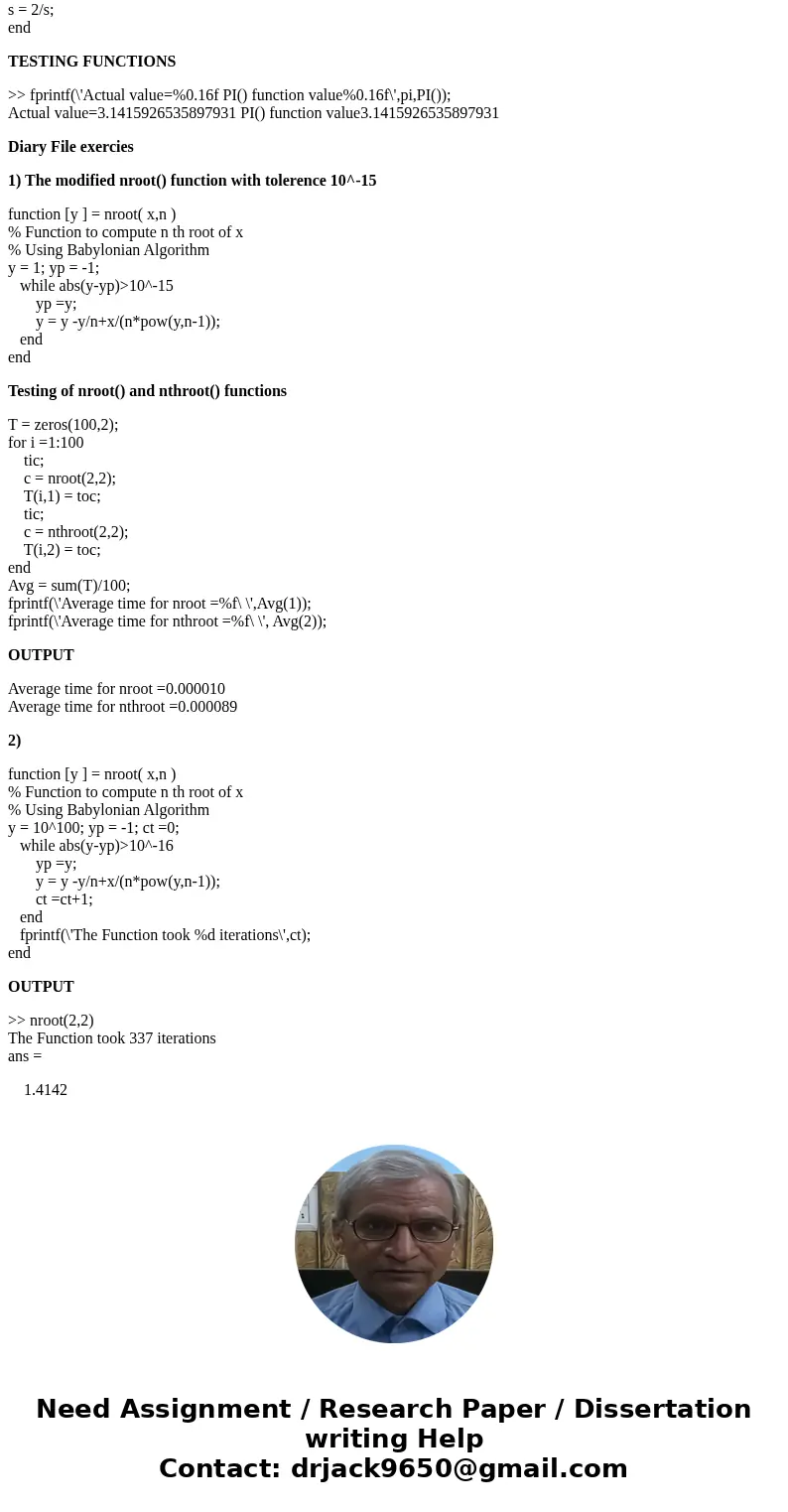Programming Portion 1. Create a MATLAB function nroot(x,n) that computes the nth roots of r. Use a for or a while loop. Your loop should break after 100 itera-  Programming Portion 1. Create a MATLAB function nroot(x,n) that computes the nth roots of r. Use a for or a while loop. Your loop should break after 100 itera-