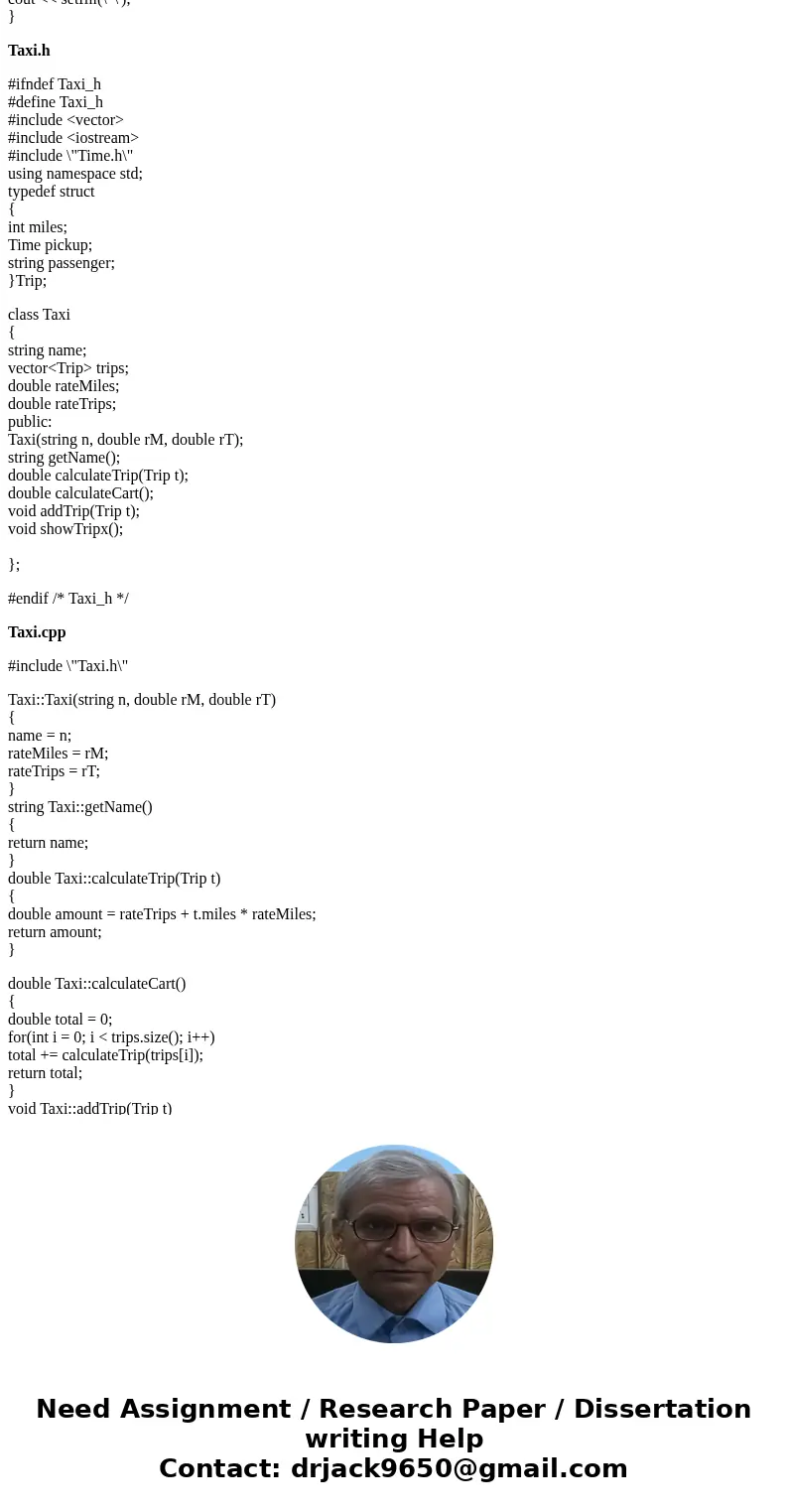Project 3 – Advanced Taxi System Objective To gain experience and practice using classes. Problem As a concierge at a local hotel, you would like to simplify yo