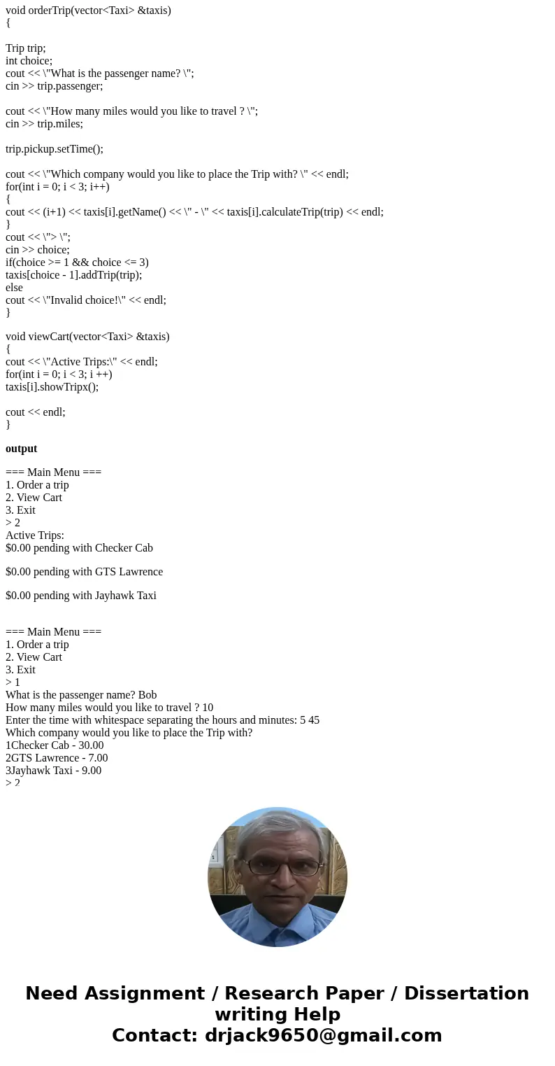 Project 3 – Advanced Taxi System Objective To gain experience and practice using classes. Problem As a concierge at a local hotel, you would like to simplify yo