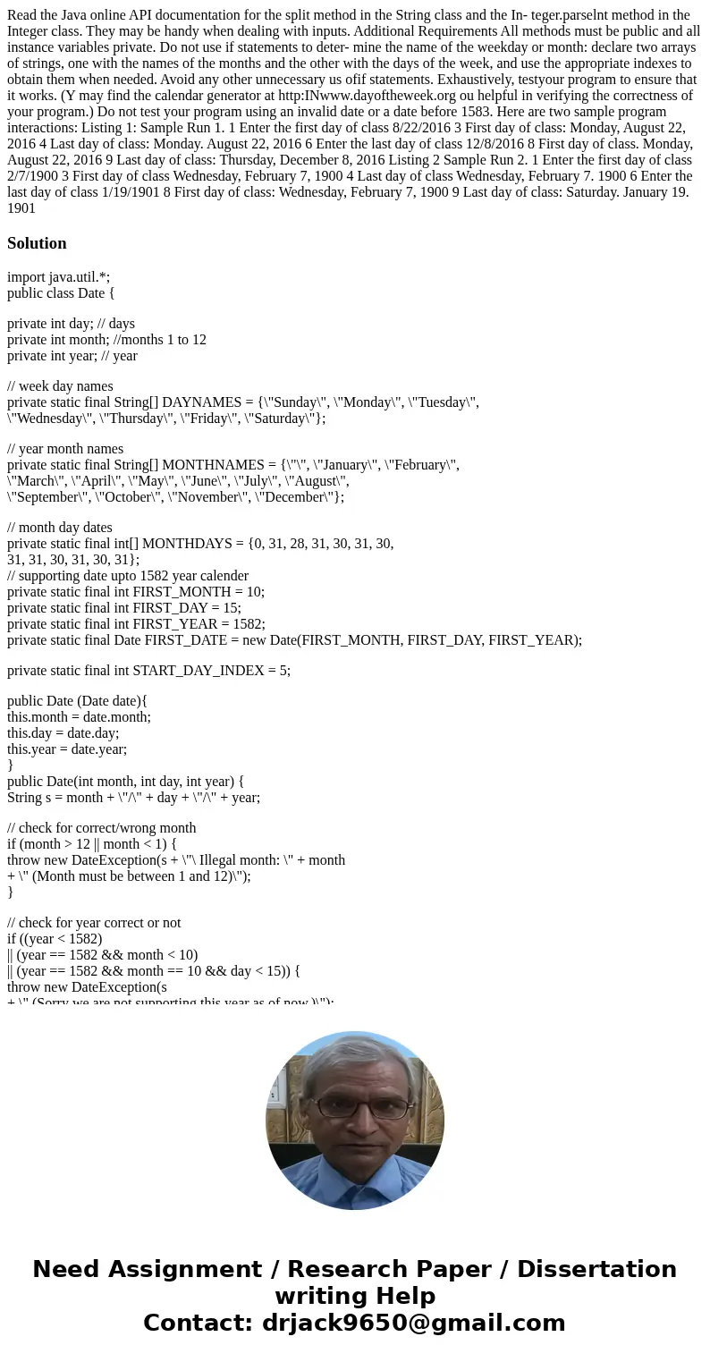 Read the Java online API documentation for the split method in the String class and the In- teger.parselnt method in the Integer class. They may be handy when   Read the Java online API documentation for the split method in the String class and the In- teger.parselnt method in the Integer class. They may be handy when
