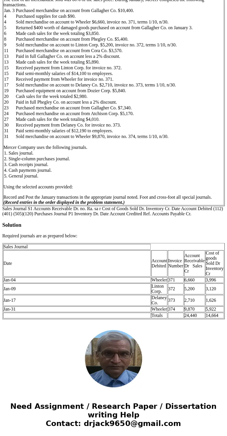  Selected accounts from the chart of accounts of Mercer Company are shown below. 101 Cash 401 Sales Revenue 112 Accounts Receivable 412 Sales Returns and Allowa