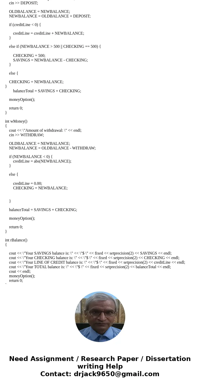 So I\'ve started most of it but, I get confused with how to store the time and how to make the vector for the bank accounts. Also, my checking isn\'t working pr So I\'ve started most of it but, I get confused with how to store the time and how to make the vector for the bank accounts. Also, my checking isn\'t working pr