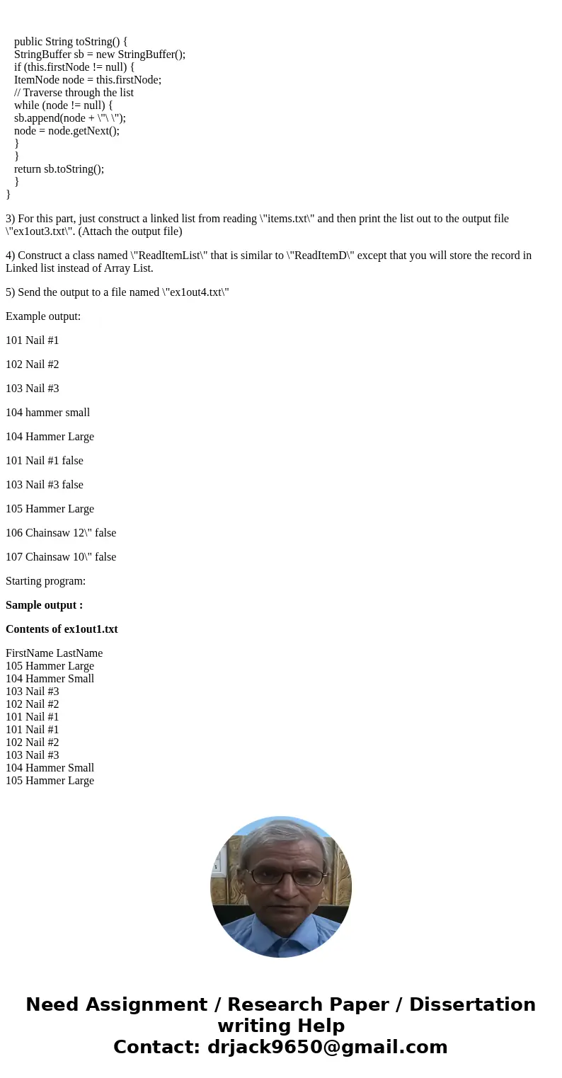 Starting with the starting program, you are to modify the cope and create new classes as well as output to files according to the specifications: 1) Construct a