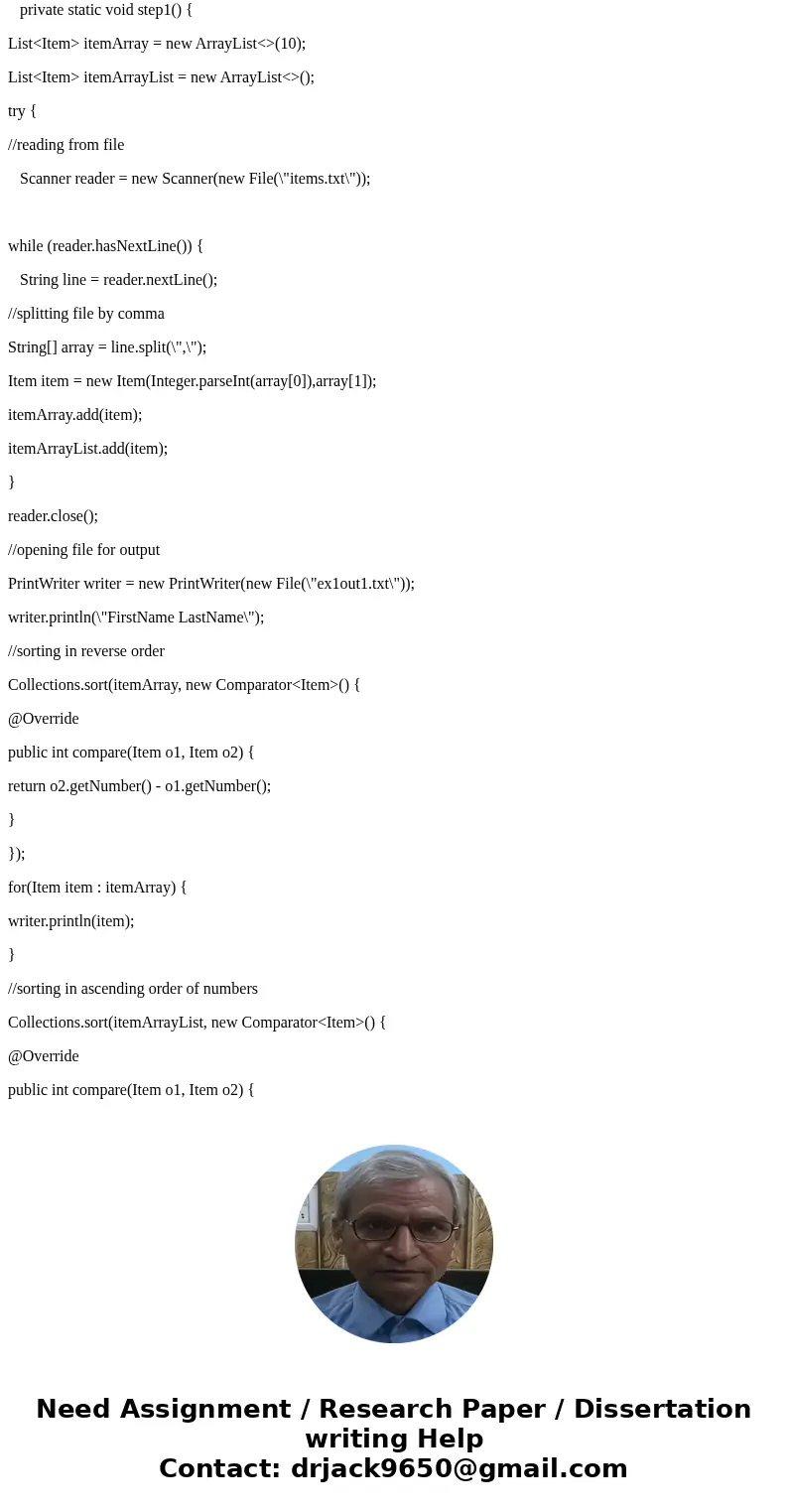 Starting with the starting program, you are to modify the cope and create new classes as well as output to files according to the specifications: 1) Construct a