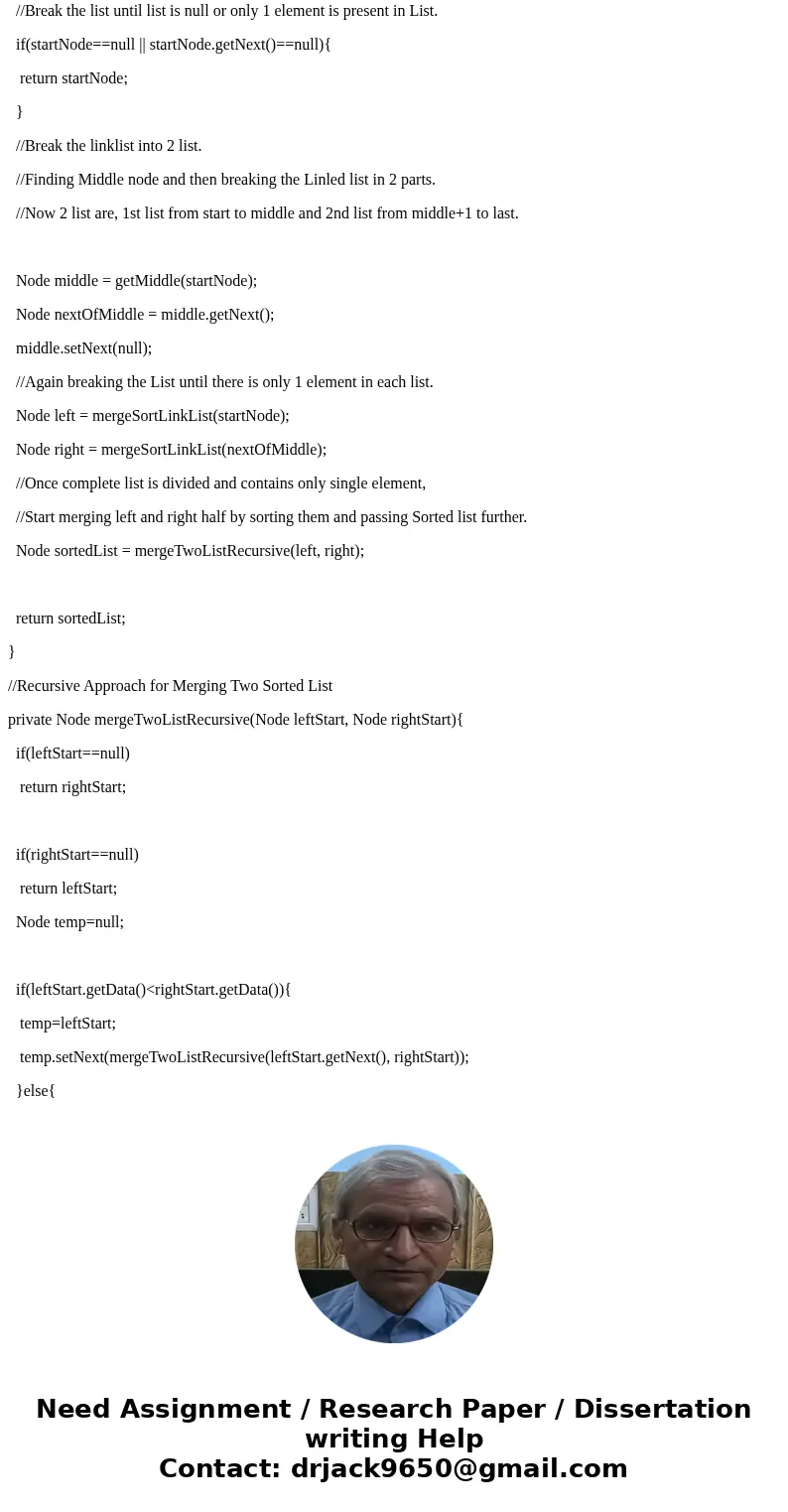 The implementation for Merge sort given in Section 7.4 takes an array as input and sorts that array. At the beginning of Section 7.4 there is a simple pseudoco  The implementation for Merge sort given in Section 7.4 takes an array as input and sorts that array. At the beginning of Section 7.4 there is a simple pseudoco