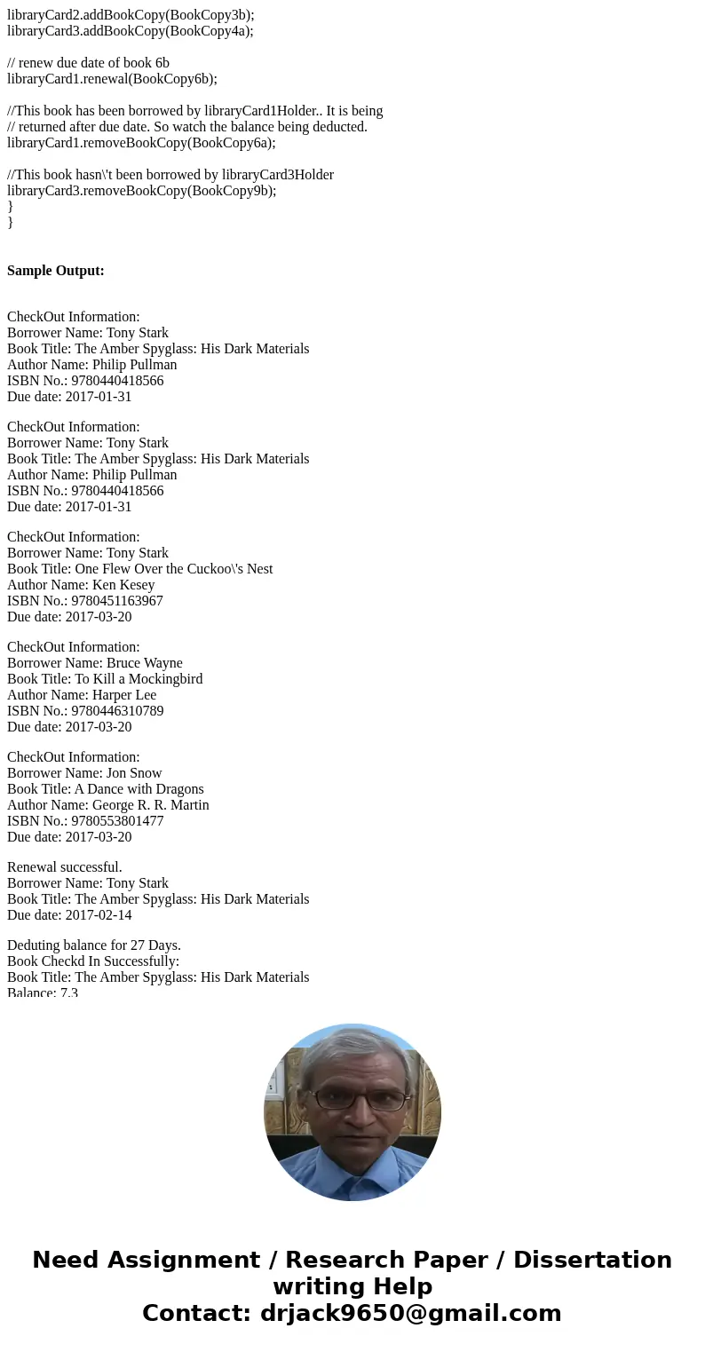 Trying to create a Library in Java 8 using the Date API. BookCopy has an associated DueDate (which is null if the book is not checked out) and LibraryCard has a Trying to create a Library in Java 8 using the Date API. BookCopy has an associated DueDate (which is null if the book is not checked out) and LibraryCard has a