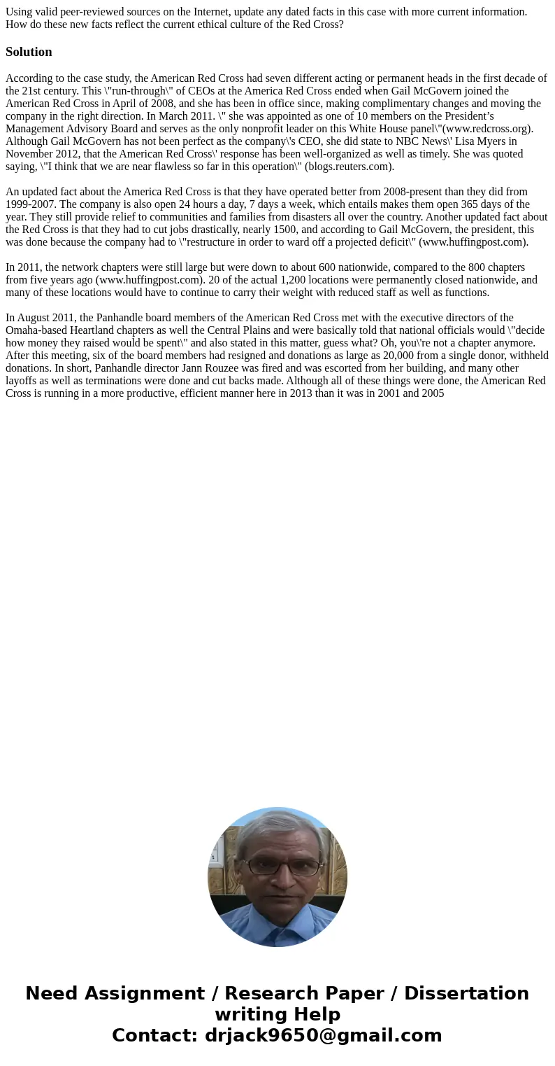 Using valid peer-reviewed sources on the Internet, update any dated facts in this case with more current information. How do these new facts reflect the current Using valid peer-reviewed sources on the Internet, update any dated facts in this case with more current information. How do these new facts reflect the current