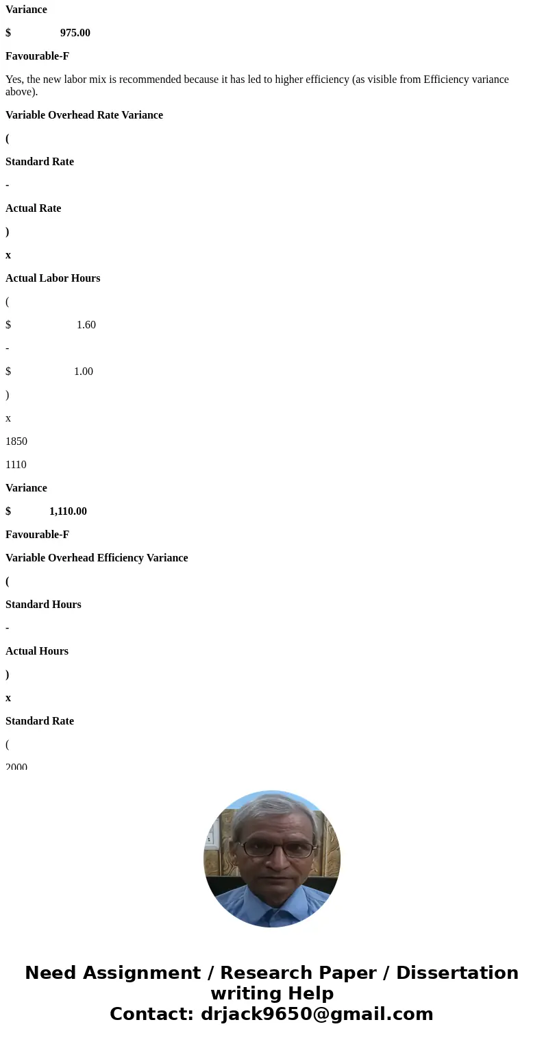 VitalAid Inc. manufactures a vacuum-sealed high-protein food supplement that it sells to food aid organizations around the world. The company uses variable cost