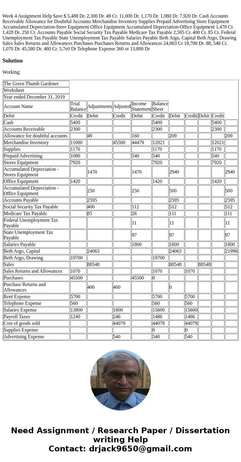  Week 4 Assignment Help Save $ 5,488 Dr. 2,300 Dr. 49 Cr. 11,000 Dr. 1,170 Dr. 1,080 Dr. 7,920 Dr. Cash Accounts Receivable Allowance for Doubtful Accounts Merc