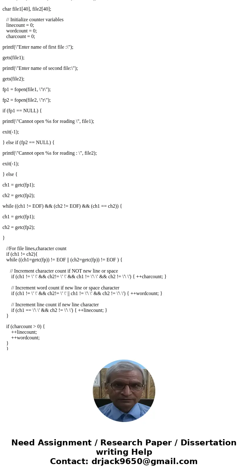Write a C program that simulates a different version of Unix’s diff command (to be called diffnew.c). For example, given two text files file1.txt and file2.txt: Write a C program that simulates a different version of Unix’s diff command (to be called diffnew.c). For example, given two text files file1.txt and file2.txt: