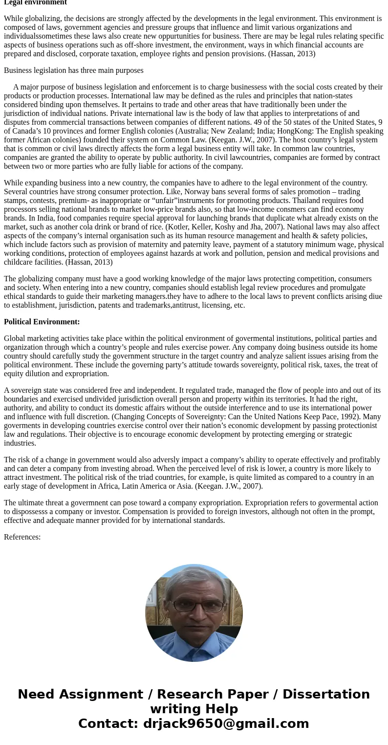 Write an analysis about how economics, government, and law affect value creation in the global context for your business. This is all I have for informationSolu