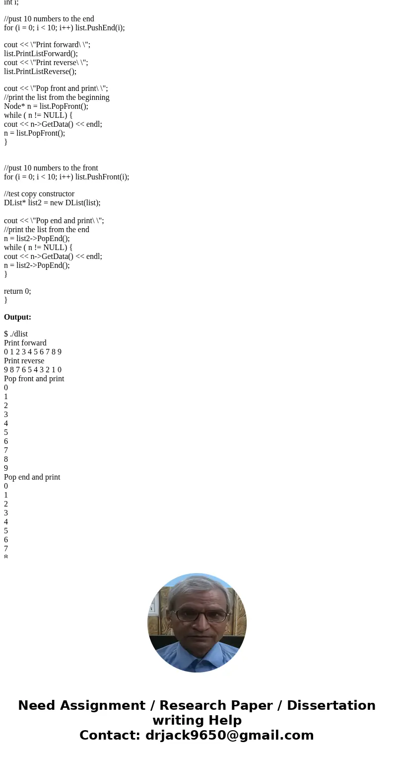 Write Program In C++ Introduction In this project, you are asked to design and implement a class for double link list to hold integers: In this project, you are Write Program In C++ Introduction In this project, you are asked to design and implement a class for double link list to hold integers: In this project, you are