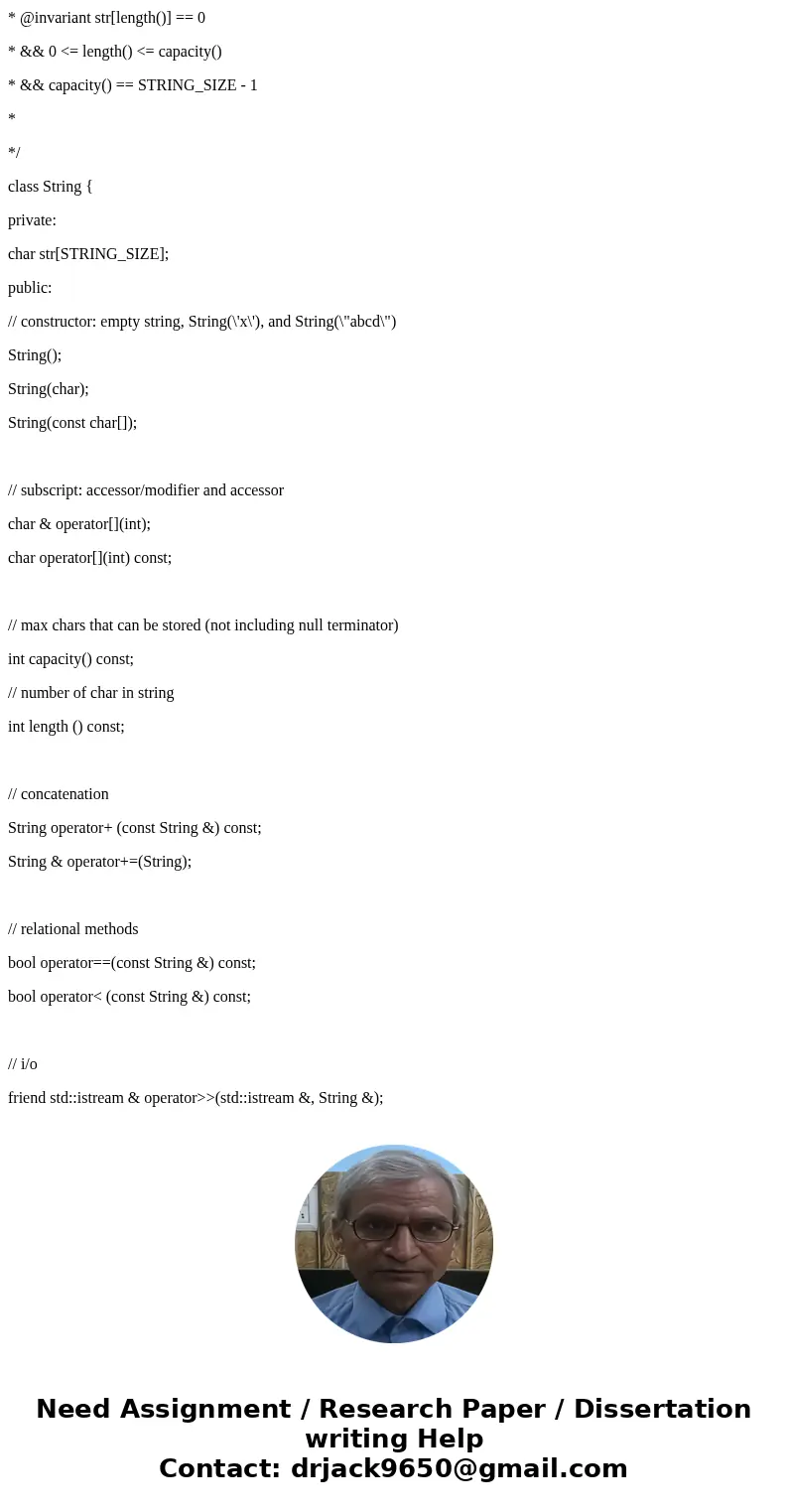Write Test cases for all of the functions and methods in C++ for the class String. --------------------------------------------------- String.cpp -------------- Write Test cases for all of the functions and methods in C++ for the class String. --------------------------------------------------- String.cpp --------------