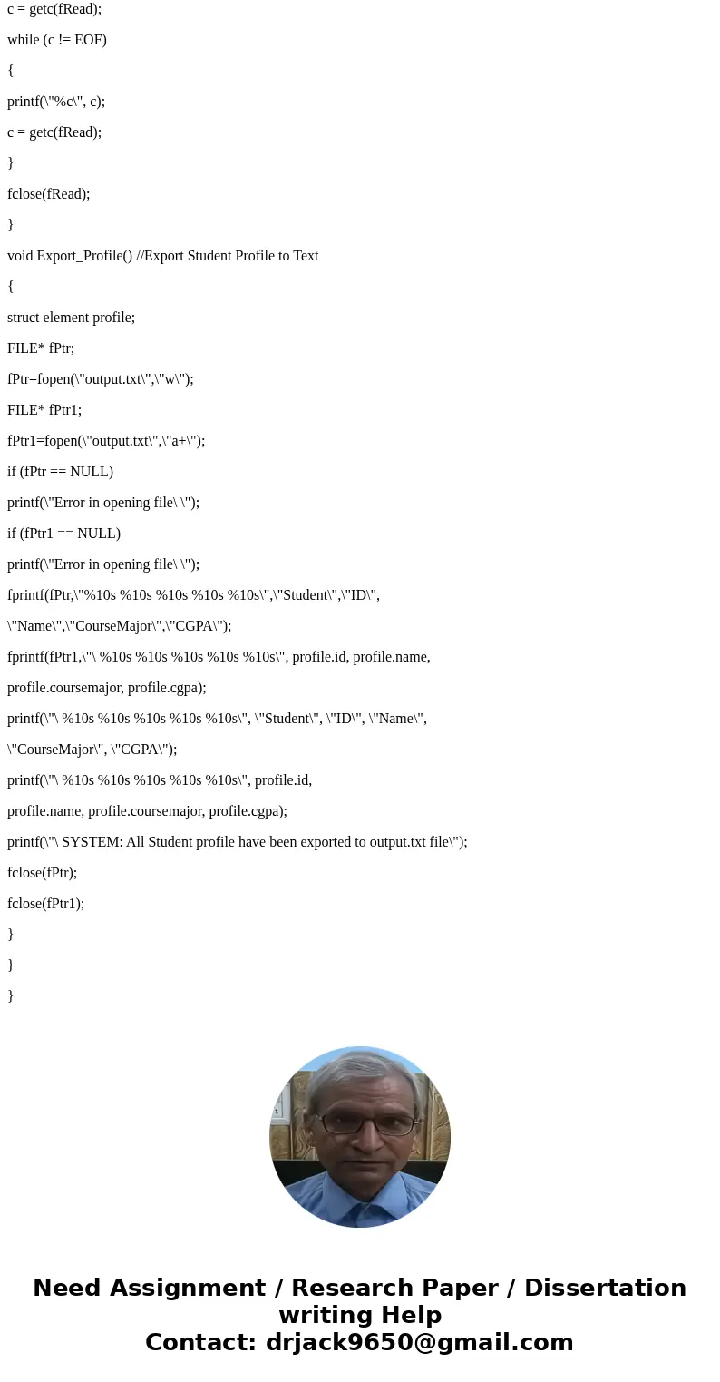  You are required to develop a complete C program that helps a lecturer to manage student records. Each student\'s record contains information like student iden