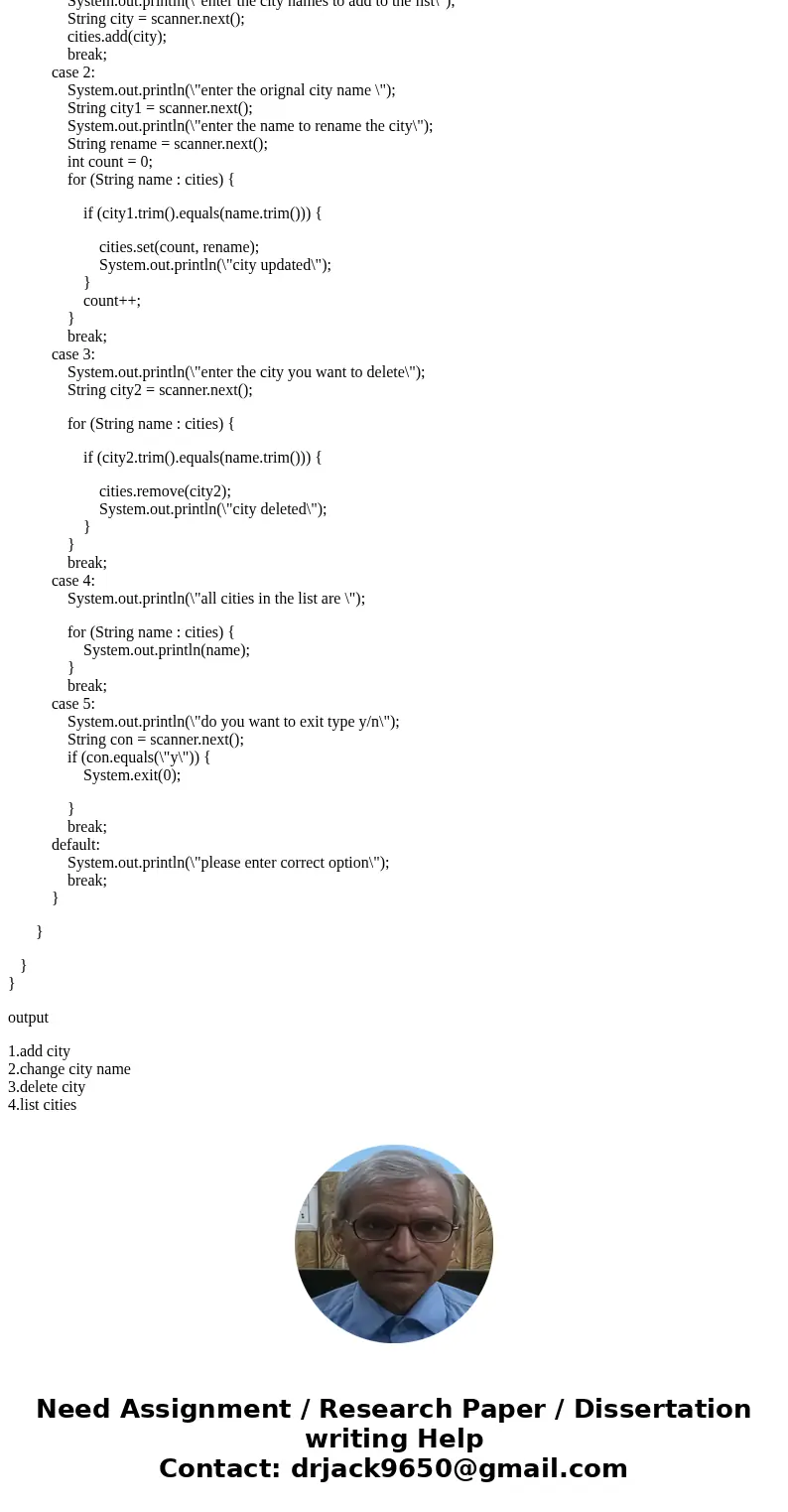 You\'ve been hired by City Skies to write a Java console application that manages city names. Use an array of size 30 to store the names. Present the following  You\'ve been hired by City Skies to write a Java console application that manages city names. Use an array of size 30 to store the names. Present the following