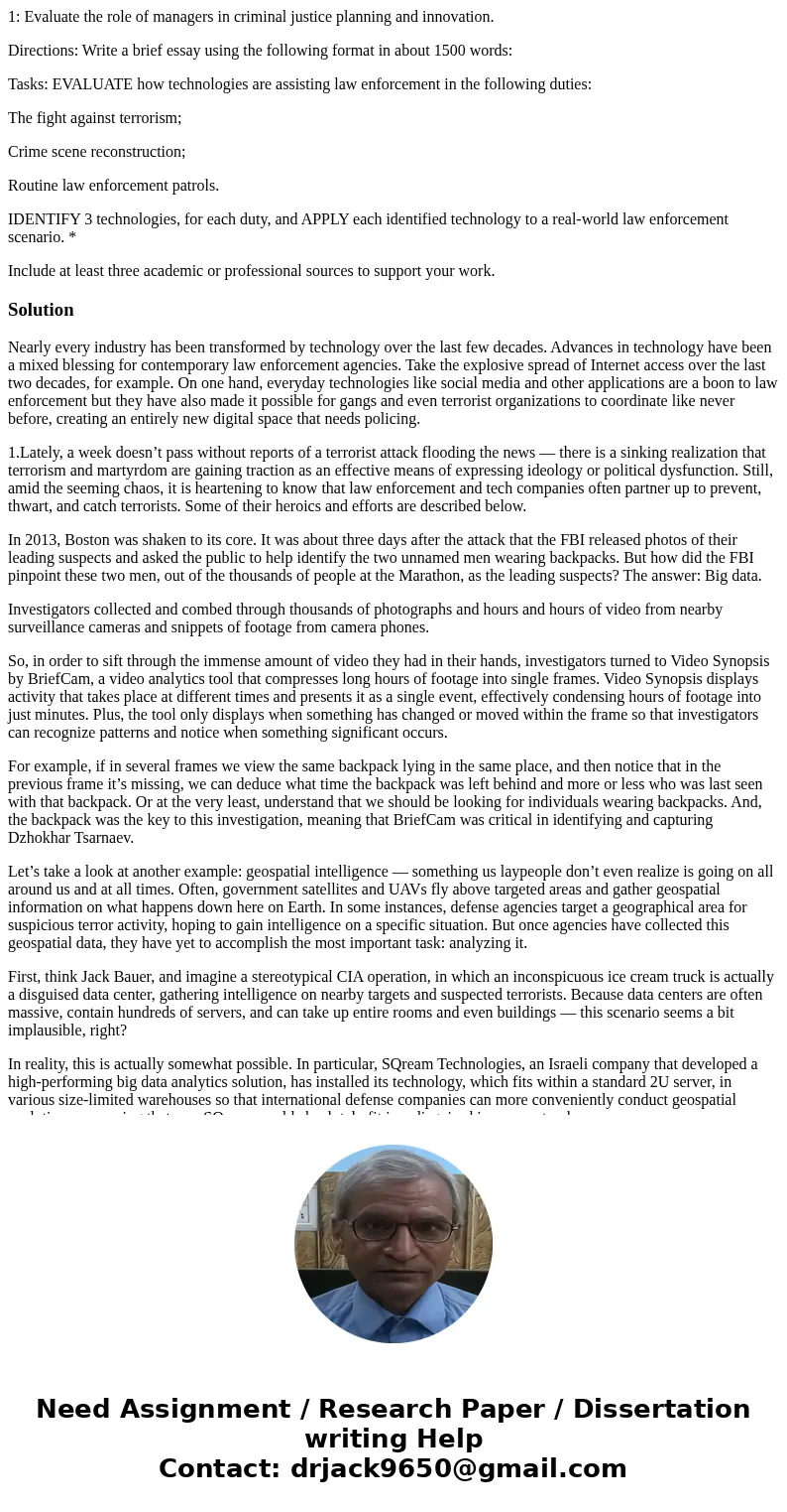 1: Evaluate the role of managers in criminal justice planning and innovation. Directions: Write a brief essay using the following format in about 1500 words: Ta 1: Evaluate the role of managers in criminal justice planning and innovation. Directions: Write a brief essay using the following format in about 1500 words: Ta
