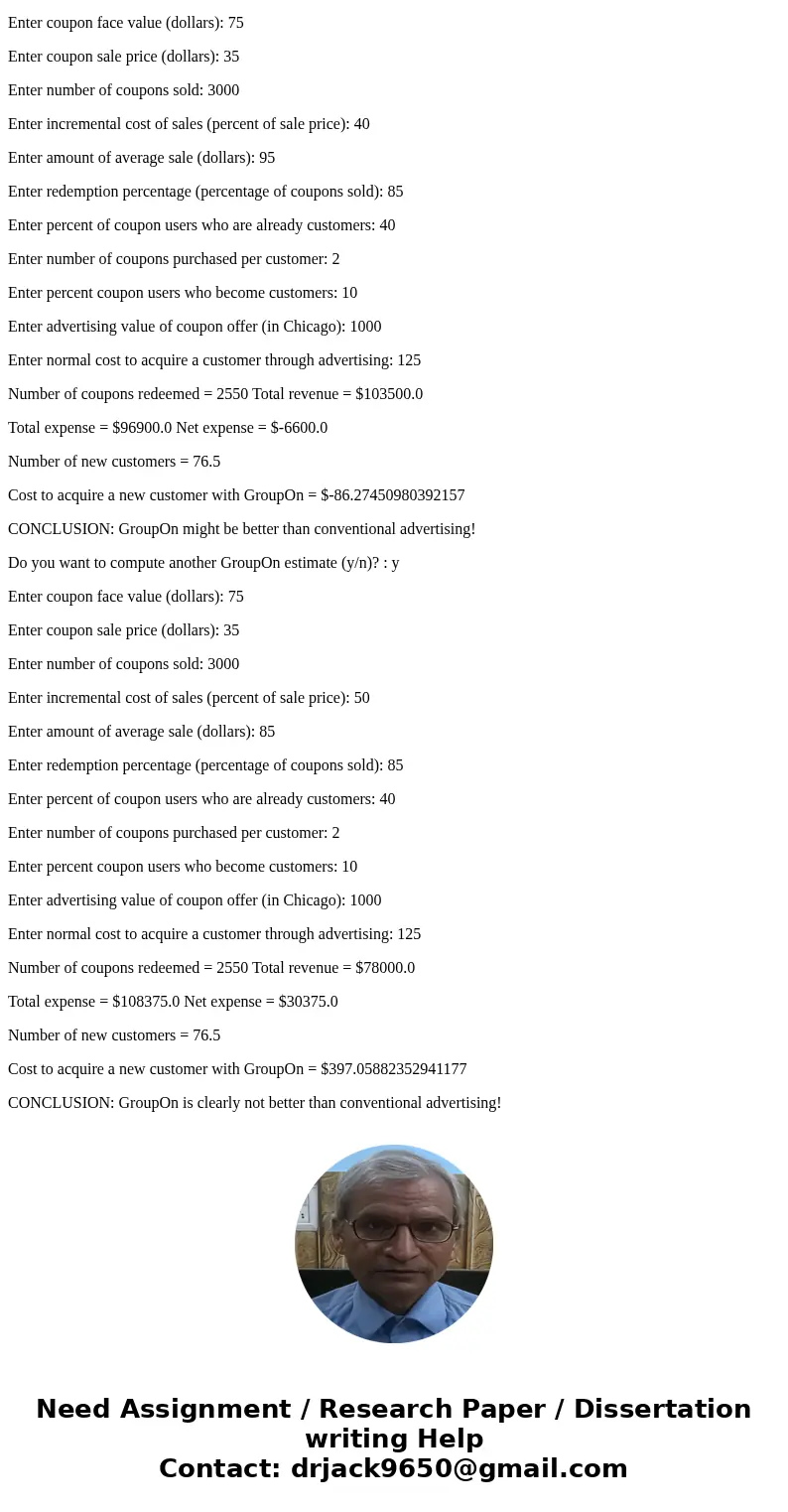 3.1 Your program You will write a program that performs the computation described in the article. Your program will allow the user to do this several times, sho 3.1 Your program You will write a program that performs the computation described in the article. Your program will allow the user to do this several times, sho