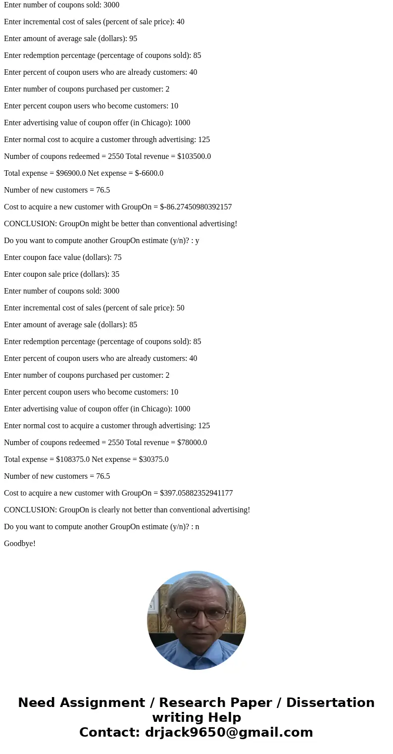 3.1 Your program You will write a program that performs the computation described in the article. Your program will allow the user to do this several times, sho 3.1 Your program You will write a program that performs the computation described in the article. Your program will allow the user to do this several times, sho