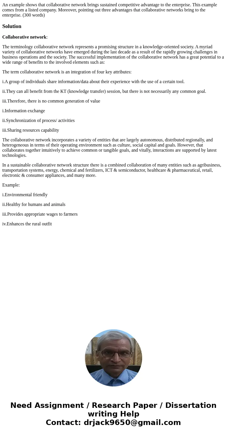 An example shows that collaborative network brings sustained competitive advantage to the enterprise. This example comes from a listed company. Moreover, pointi An example shows that collaborative network brings sustained competitive advantage to the enterprise. This example comes from a listed company. Moreover, pointi