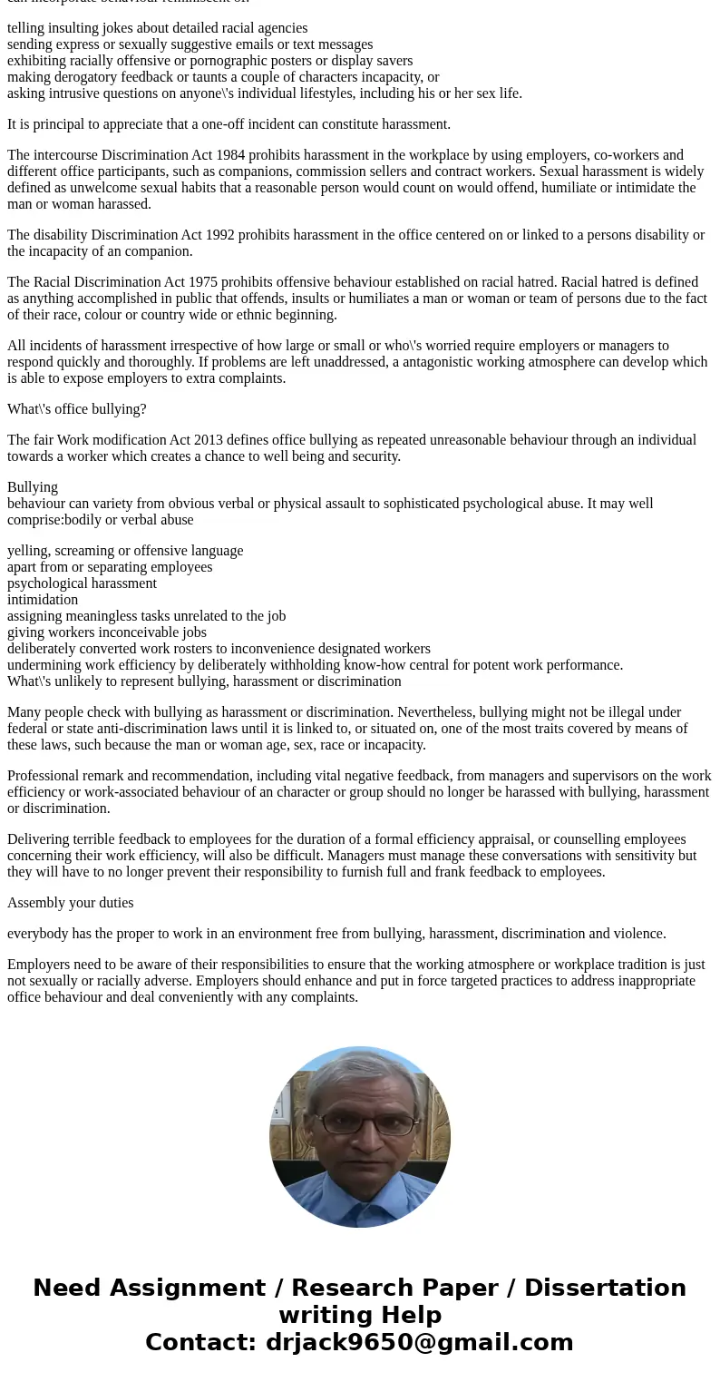 Anti-Discrimination Employment Law Class: Please visit the Equal Opportunity Commission to learn about employment laws related to discrimination. Choose a law t