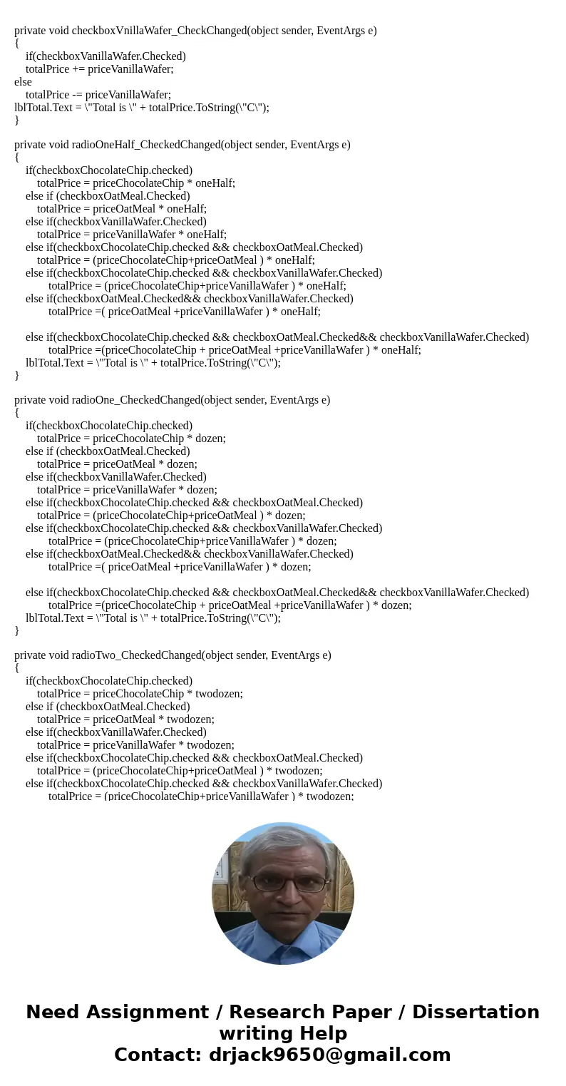 C#: How can I create program NinasCookieSource ithat includes a Form for a company named The Cookie Source. Allow the user to select from at least three types o C#: How can I create program NinasCookieSource ithat includes a Form for a company named The Cookie Source. Allow the user to select from at least three types o