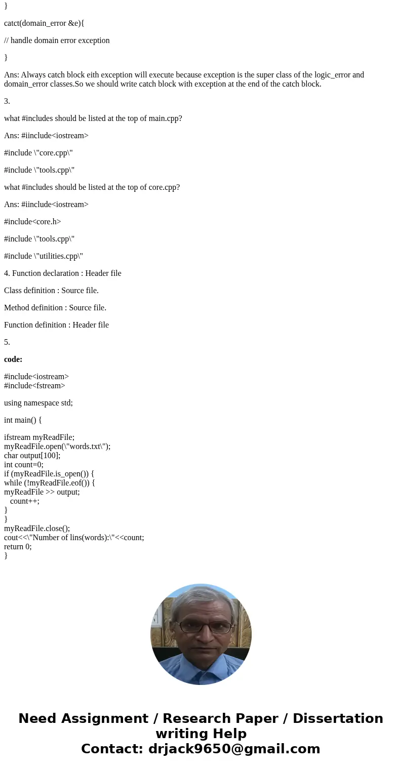 C++ Introduction to Programming It is short and simple practice. Please solve #1,2,3,4,5 #include<iostream> ... Classes: members and methods Classes, cont