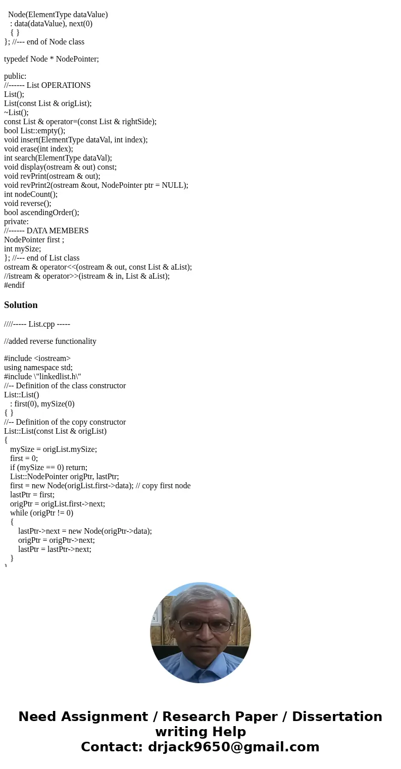 Change the driver file (the main .cpp) so that it asks the user to enter the values, then prints them, reverses them, and prints them again. DO NOT USE THE revp Change the driver file (the main .cpp) so that it asks the user to enter the values, then prints them, reverses them, and prints them again. DO NOT USE THE revp