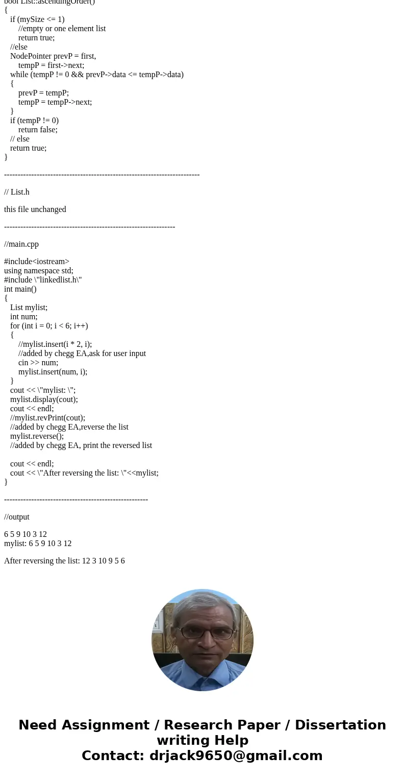 Change the driver file (the main .cpp) so that it asks the user to enter the values, then prints them, reverses them, and prints them again. DO NOT USE THE revp Change the driver file (the main .cpp) so that it asks the user to enter the values, then prints them, reverses them, and prints them again. DO NOT USE THE revp