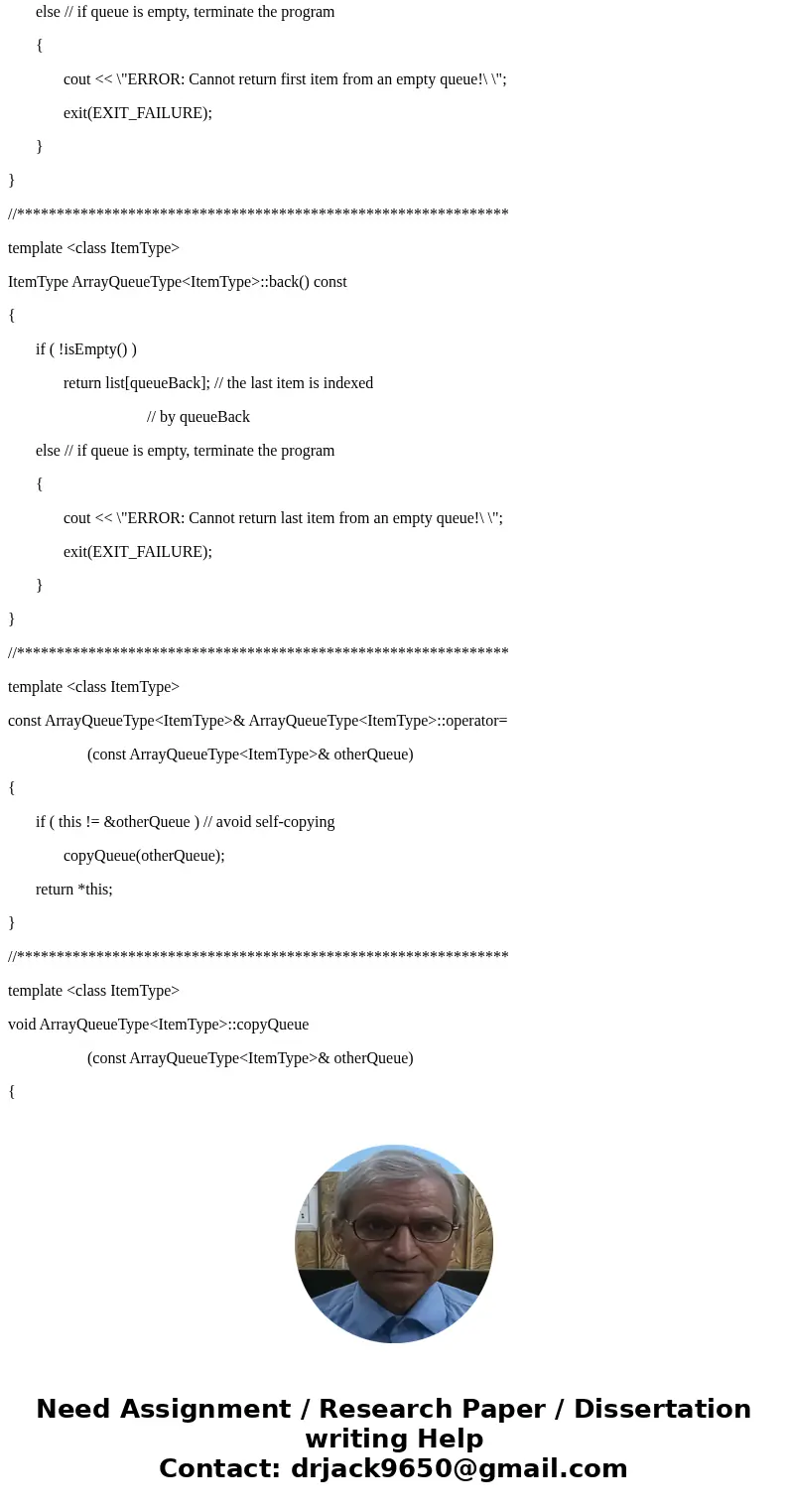 Data Structures using C++ Consider the following ArrayQueueType class #ifndef ARRAYQUEUETYPE_H #define ARRAYQUEUETYPE_H #include <iostream> #include <n Data Structures using C++ Consider the following ArrayQueueType class #ifndef ARRAYQUEUETYPE_H #define ARRAYQUEUETYPE_H #include <iostream> #include <n