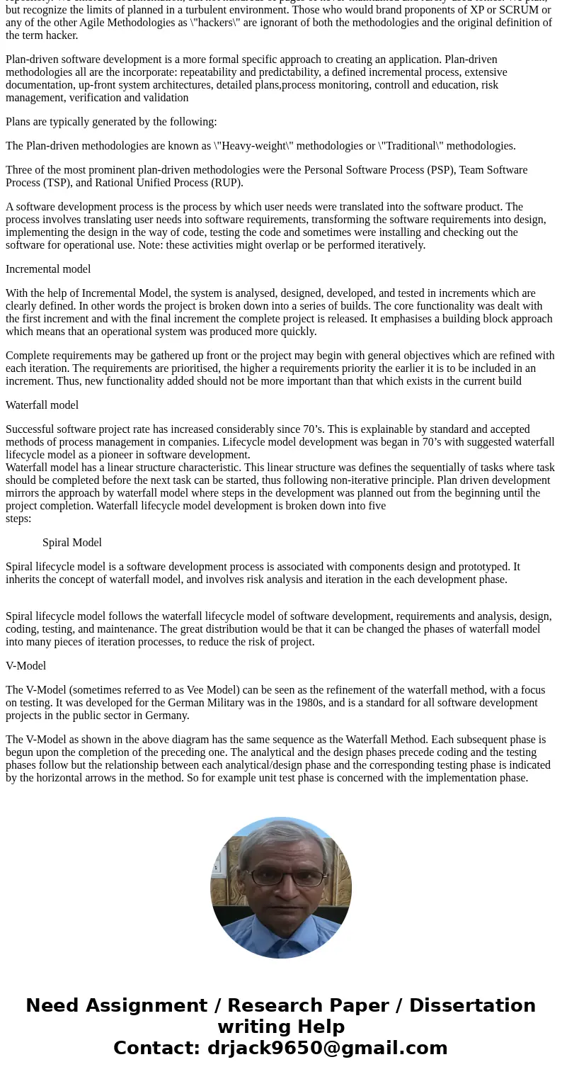 Essay (1-2 pages single spaced) Discuss how the testing process is different in Agile than in plan-driven processes. I would put forth that the Agile testing pr