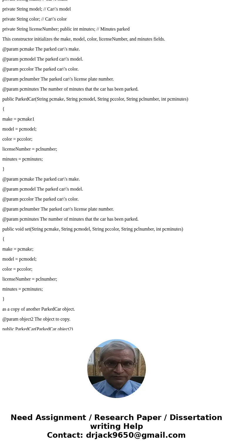 For this assignment you will design a set of classes that work together to simulate a police officer issuing a parking ticket. You should design the following c