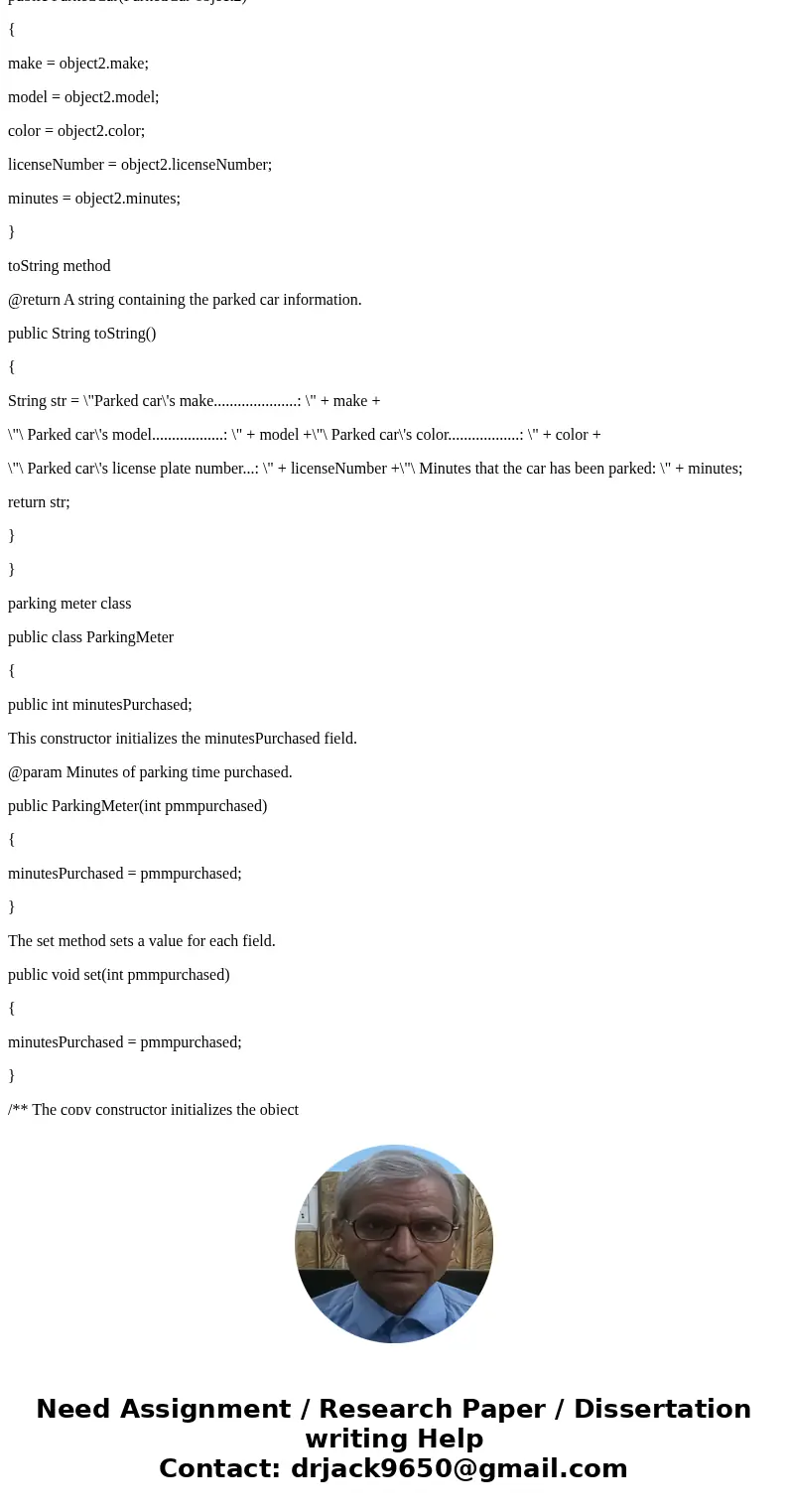 For this assignment you will design a set of classes that work together to simulate a police officer issuing a parking ticket. You should design the following c
