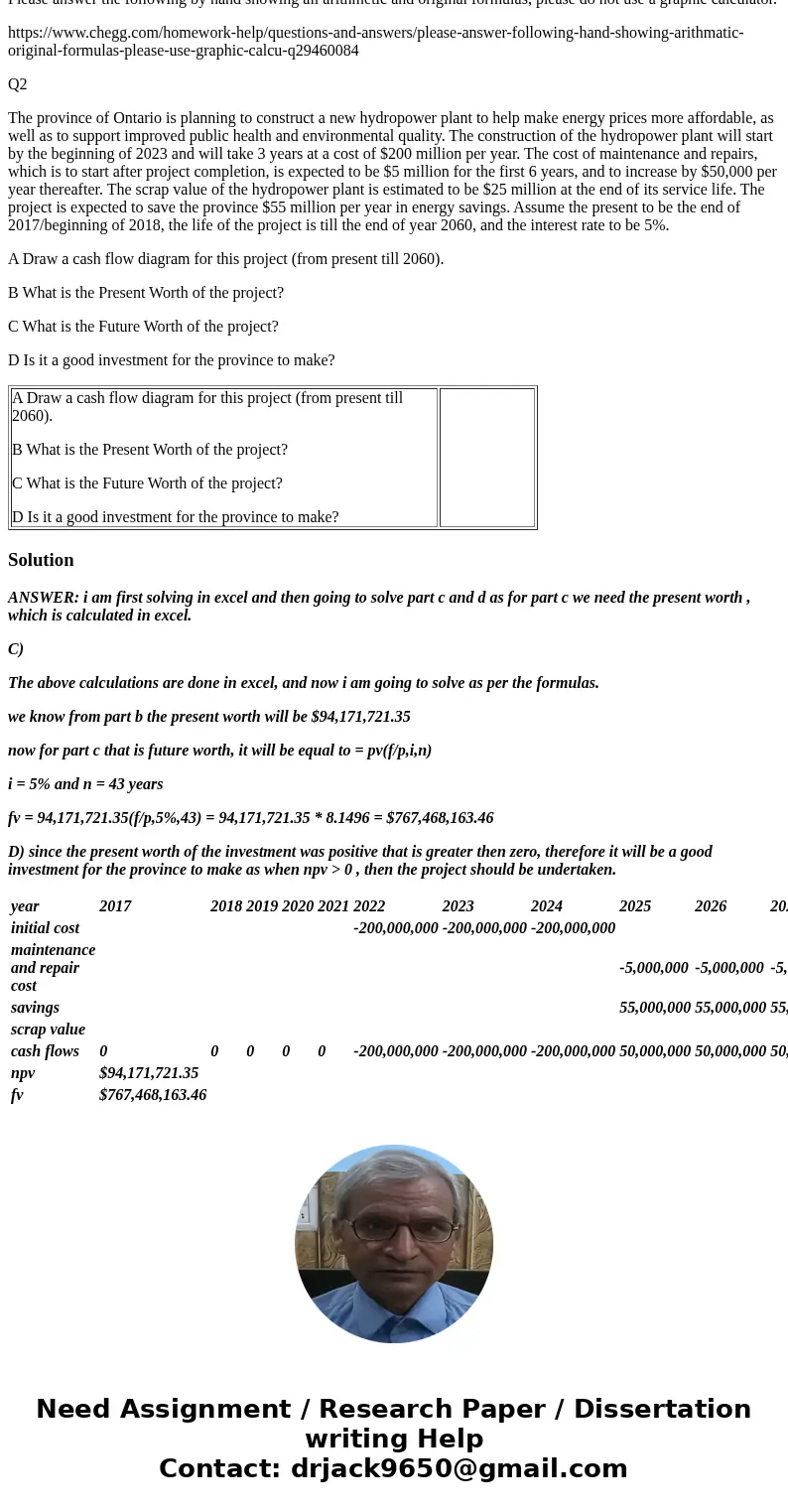 Hi This question was already asked, and is linked below, can you please varify the method and show parts C & D clearly Please answer the following by hand s