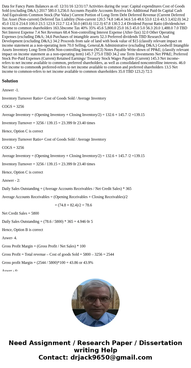 home / study / business / accounting / accounting questions and answers / 1 1) using end-of-year balance for your calculation, what is the inventory turnover fo