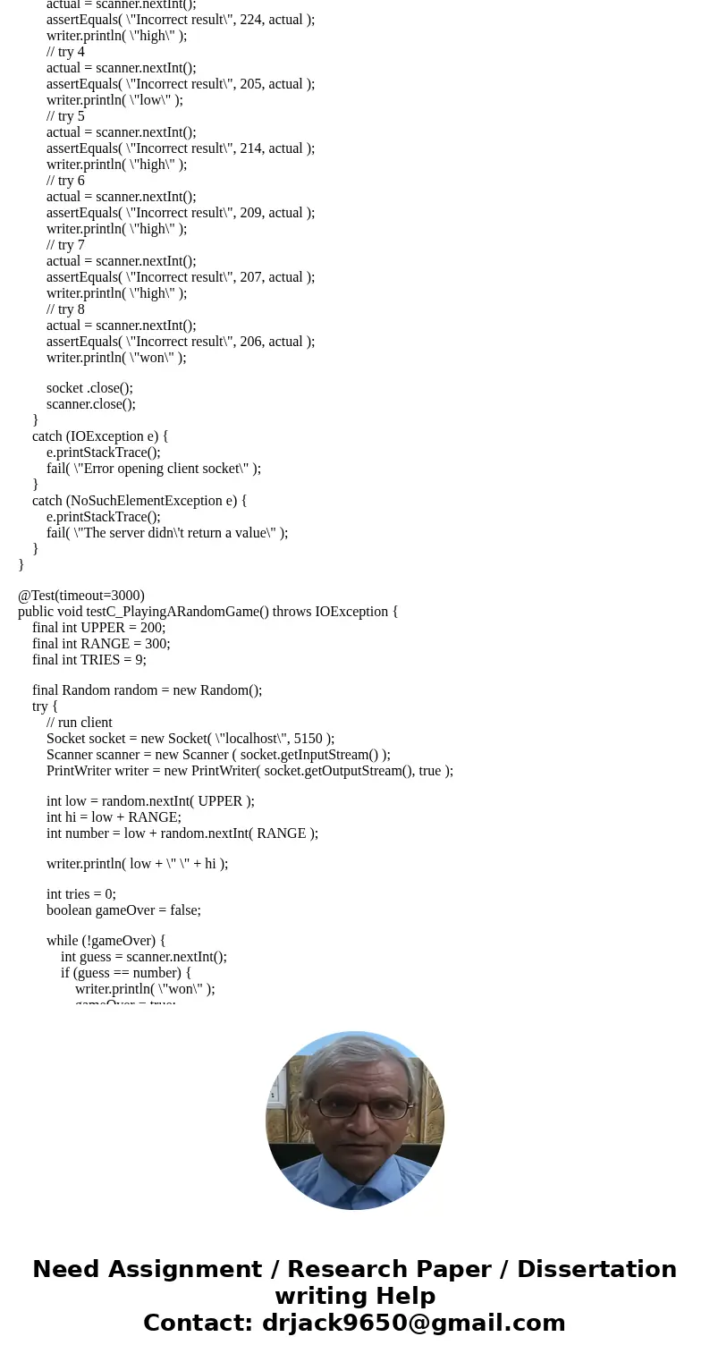 I\'m working on a program that plays a guessing game with a server and a client class. When I run my tests individually they all pass but when run sequentially  I\'m working on a program that plays a guessing game with a server and a client class. When I run my tests individually they all pass but when run sequentially