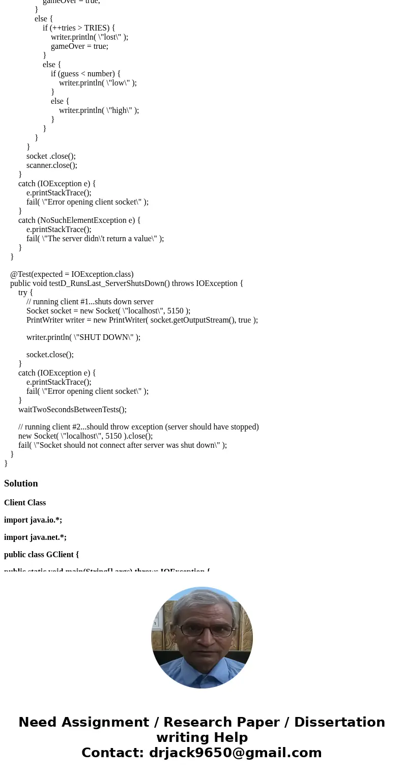 I\'m working on a program that plays a guessing game with a server and a client class. When I run my tests individually they all pass but when run sequentially  I\'m working on a program that plays a guessing game with a server and a client class. When I run my tests individually they all pass but when run sequentially