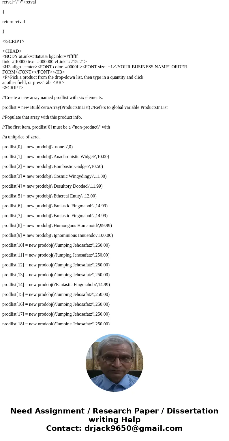 In JavaScript: Create a Web ordering page for a local shop (it can be any type of shop that you like). The page should contain a Web form to allow a customer t  In JavaScript: Create a Web ordering page for a local shop (it can be any type of shop that you like). The page should contain a Web form to allow a customer t