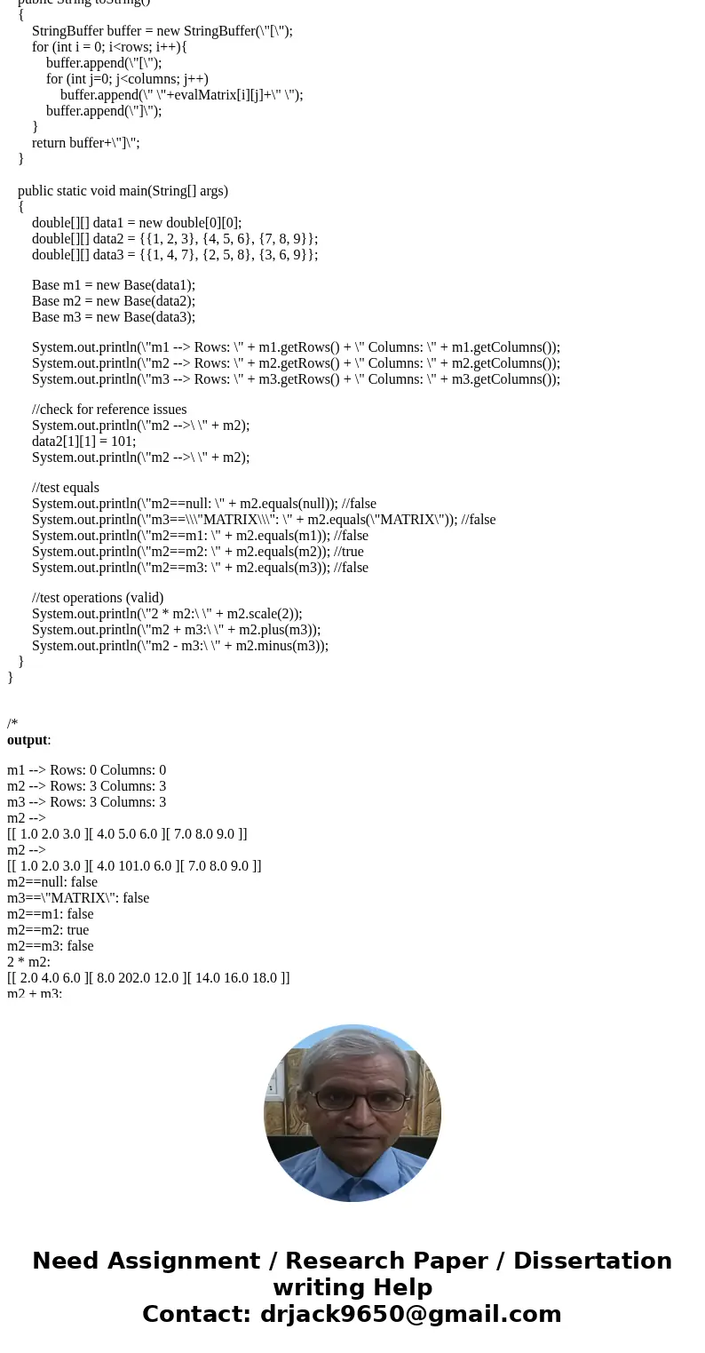 JAVA Matrix with emphasis on Abstract Data Types and Mutability If you answer this question, please do so in an EASY-TO-READ manner, ie DO NOT WRITE YOUR ANSWER JAVA Matrix with emphasis on Abstract Data Types and Mutability If you answer this question, please do so in an EASY-TO-READ manner, ie DO NOT WRITE YOUR ANSWER