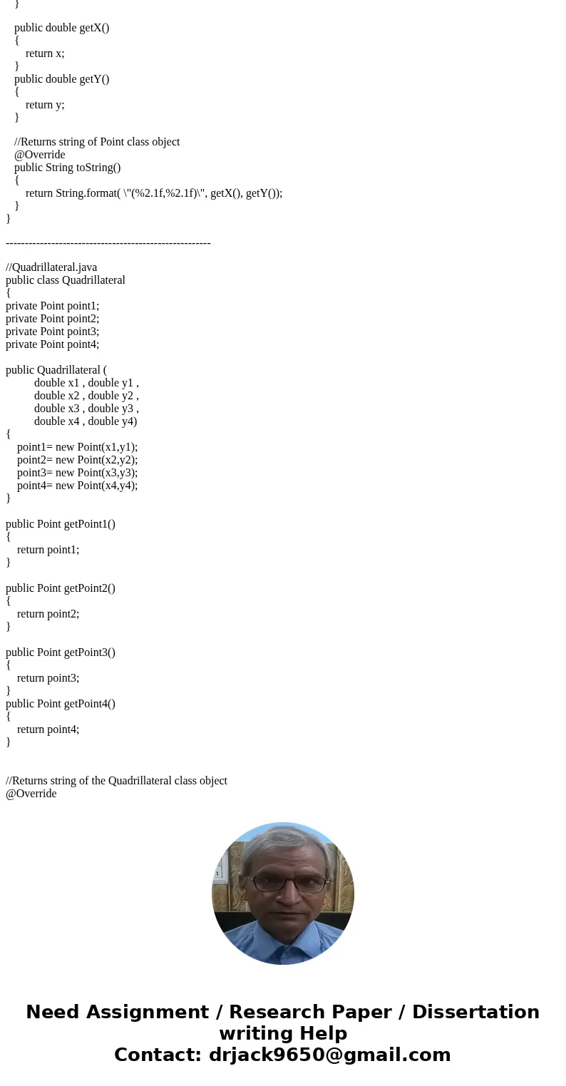 Need help writing java program that follows: Write an inheritance hierarchy for class Quadrilateral, Trapezoid, Parallelogram, Rectangle, and Square. Use Quadri Need help writing java program that follows: Write an inheritance hierarchy for class Quadrilateral, Trapezoid, Parallelogram, Rectangle, and Square. Use Quadri