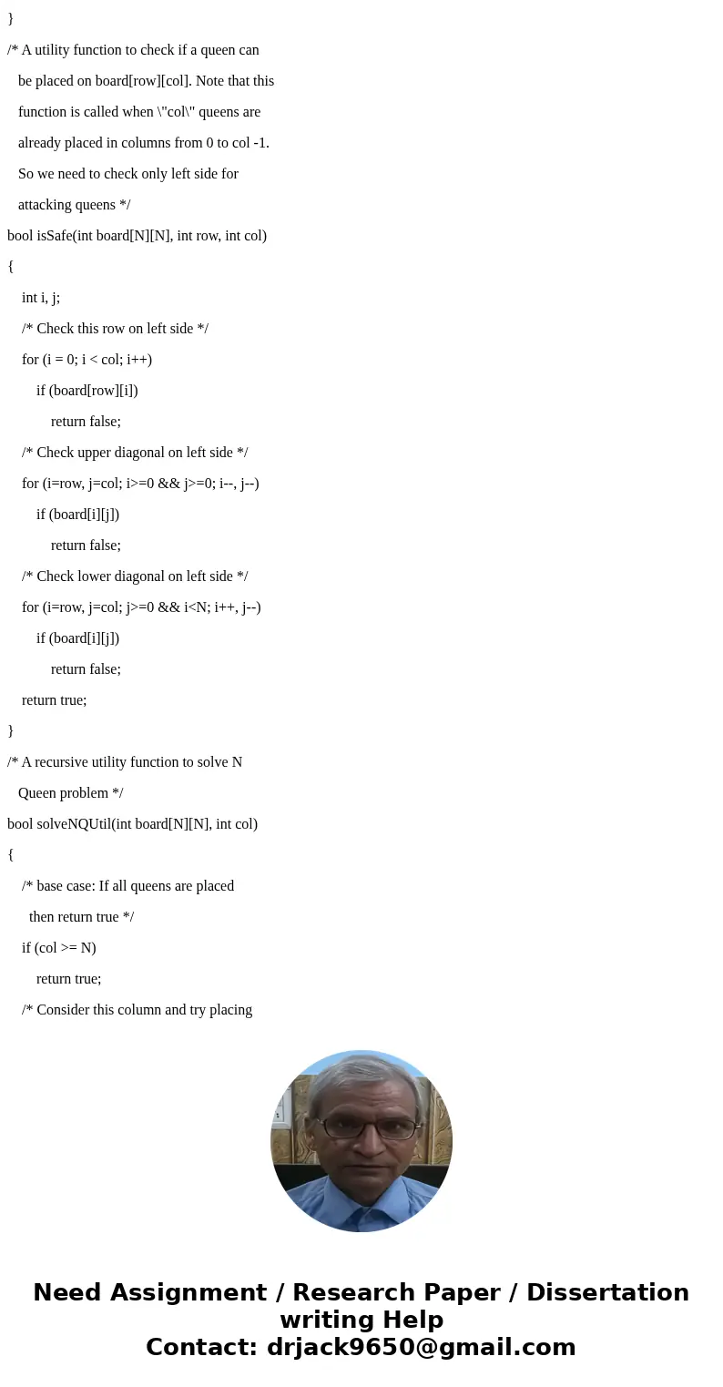 Please provide a working code and answers for the following question, Thanks! Problem statement: Solve N-Queen problem using: 1) an iterative method, and 2) rec