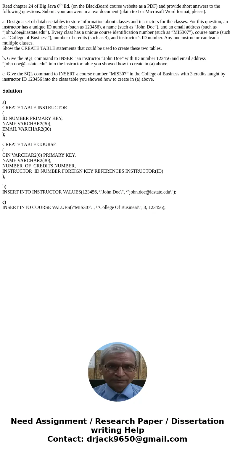 Read chapter 24 of Big Java 6th Ed. (on the BlackBoard course website as a PDF) and provide short answers to the following questions. Submit your answers in a t Read chapter 24 of Big Java 6th Ed. (on the BlackBoard course website as a PDF) and provide short answers to the following questions. Submit your answers in a t