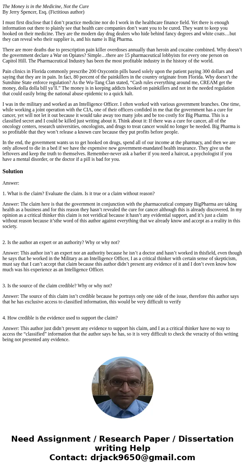 Read the passage below. It is a fictitious editorial piece that could have been published in a popular online news source. Then answer the questions below: Eval
