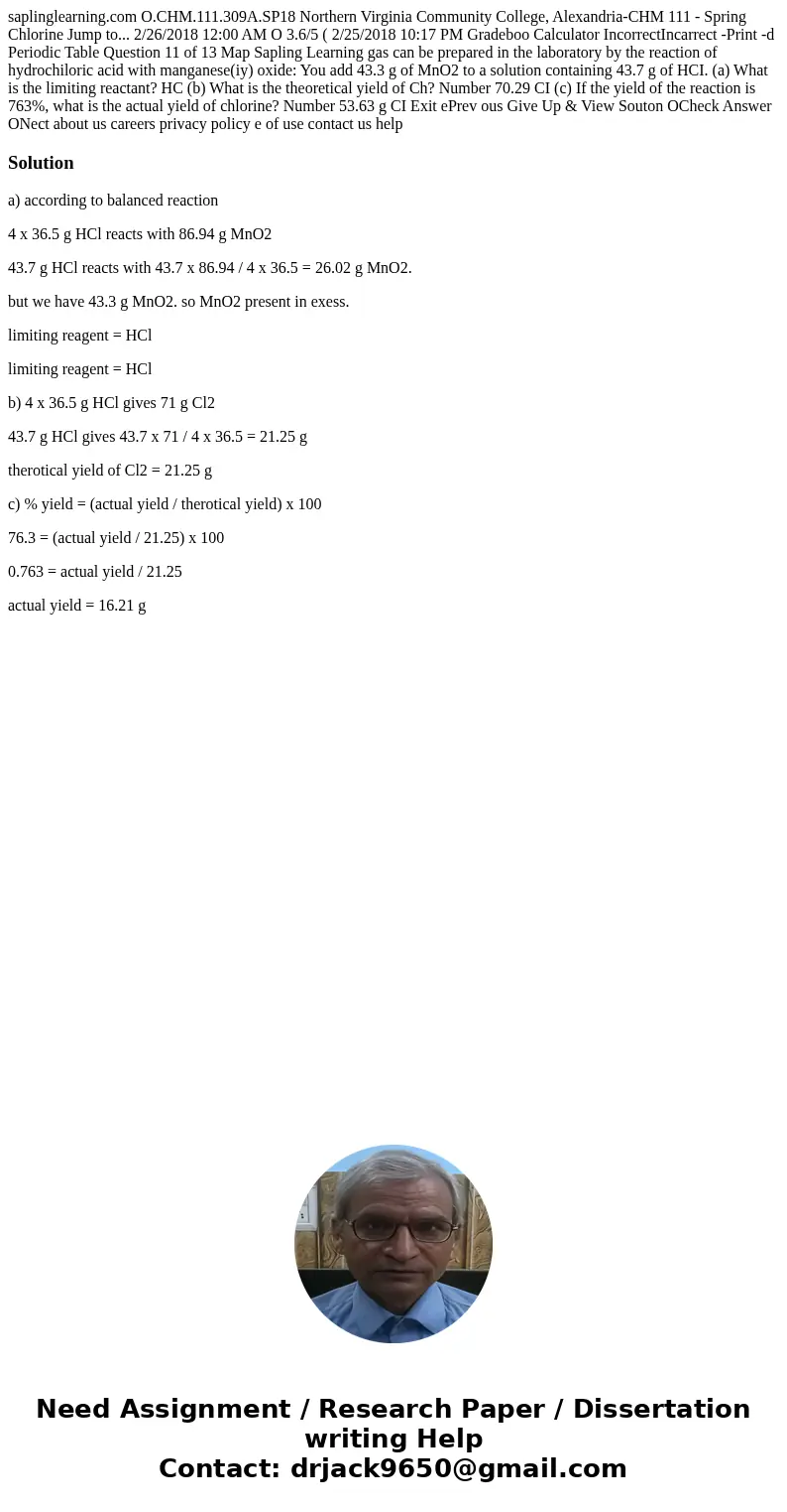 saplinglearning.com O.CHM.111.309A.SP18 Northern Virginia Community College, Alexandria-CHM 111 - Spring Chlorine Jump to... 2/26/2018 12:00 AM O 3.6/5 ( 2/25/  saplinglearning.com O.CHM.111.309A.SP18 Northern Virginia Community College, Alexandria-CHM 111 - Spring Chlorine Jump to... 2/26/2018 12:00 AM O 3.6/5 ( 2/25/