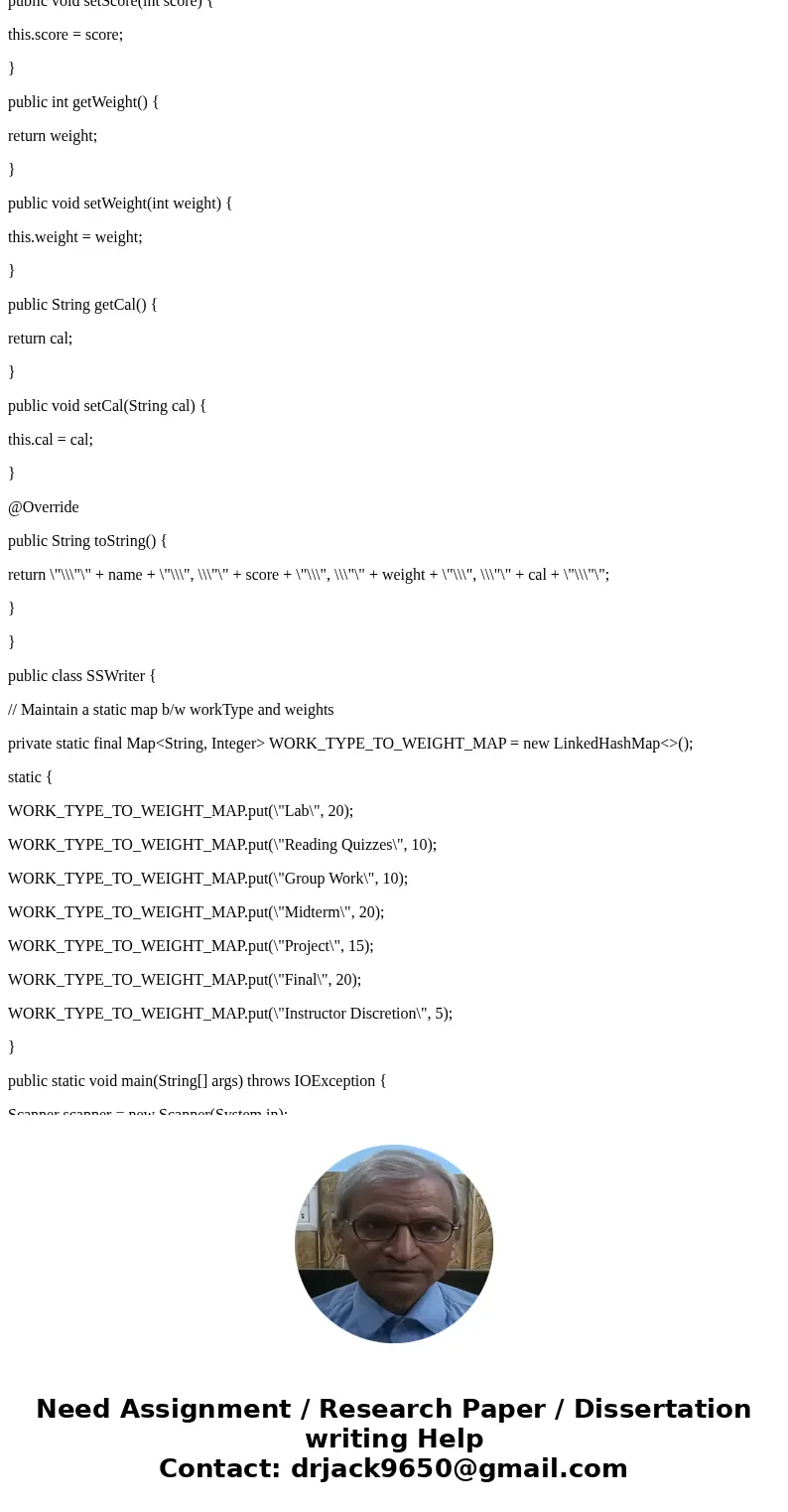 SpreadsheetWriter.java Can you please help me the JAVA program? Let\'s write a program that will produce a file that can be opened by Excel or LibreOffice Calc. SpreadsheetWriter.java Can you please help me the JAVA program? Let\'s write a program that will produce a file that can be opened by Excel or LibreOffice Calc.