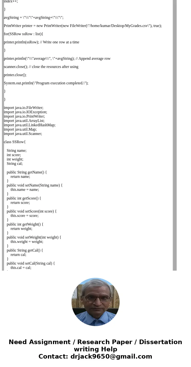 SpreadsheetWriter.java Can you please help me the JAVA program? Let\'s write a program that will produce a file that can be opened by Excel or LibreOffice Calc. SpreadsheetWriter.java Can you please help me the JAVA program? Let\'s write a program that will produce a file that can be opened by Excel or LibreOffice Calc.